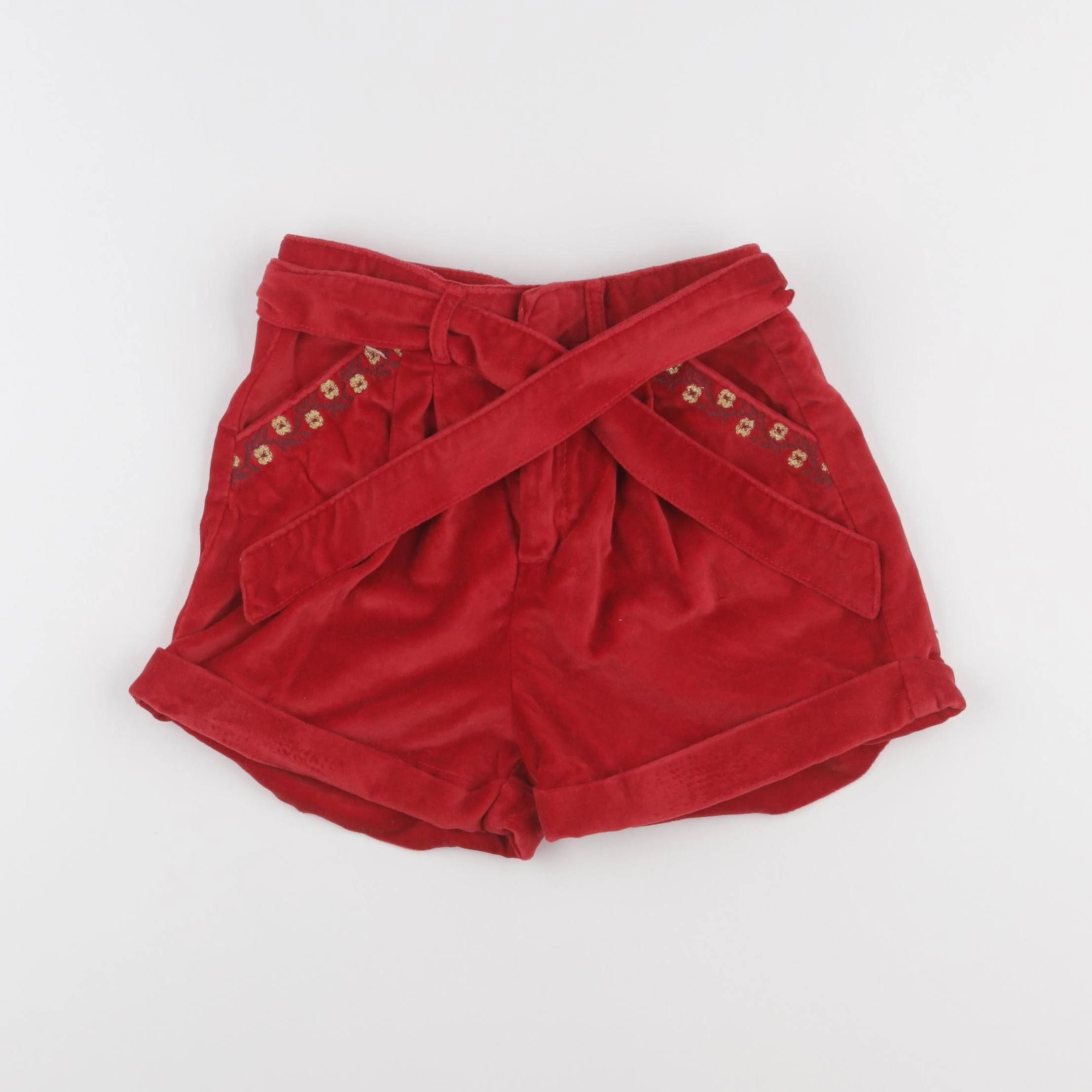 Vertbaudet - short rouge - 7 ans