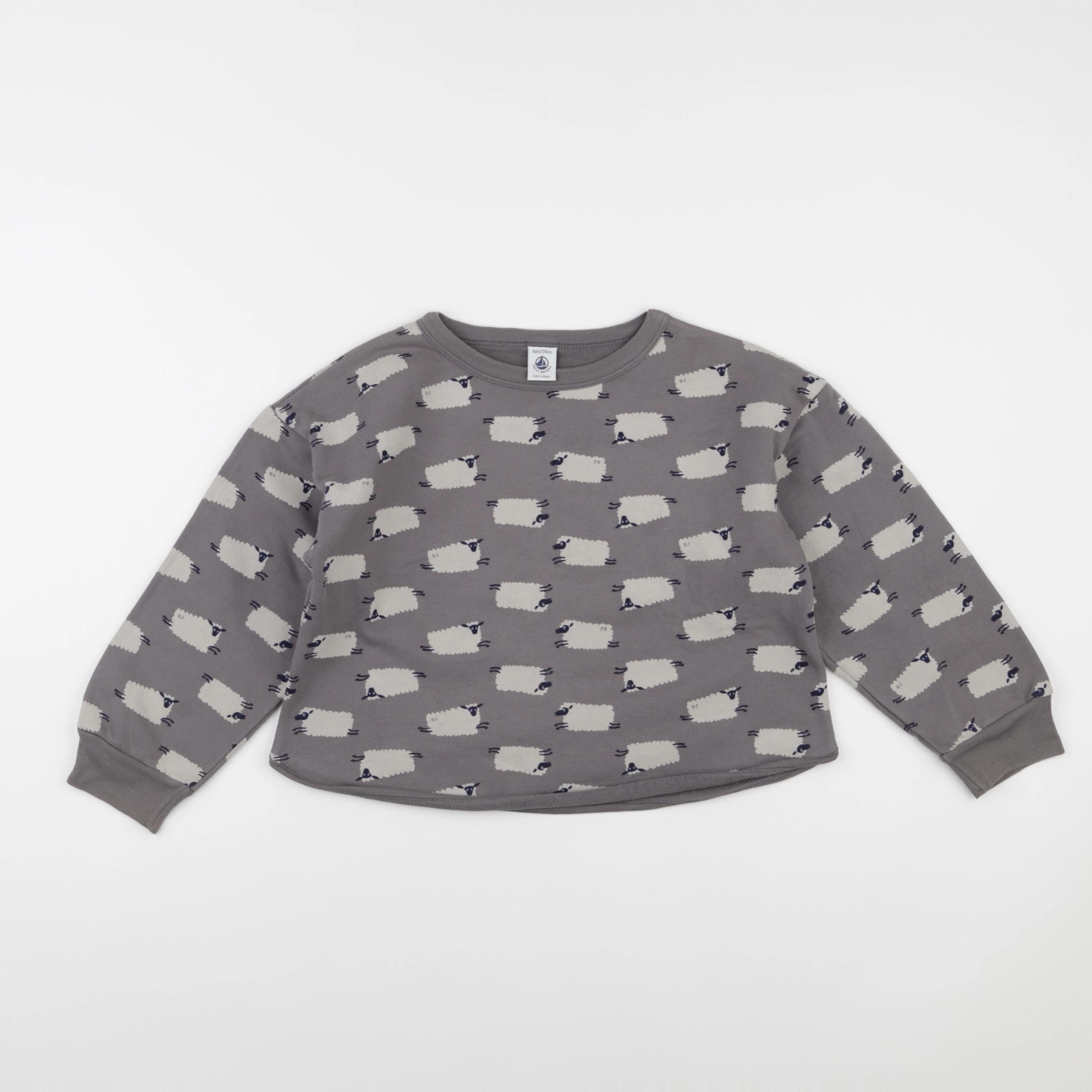 Petit Bateau - sweat gris - 8 ans
