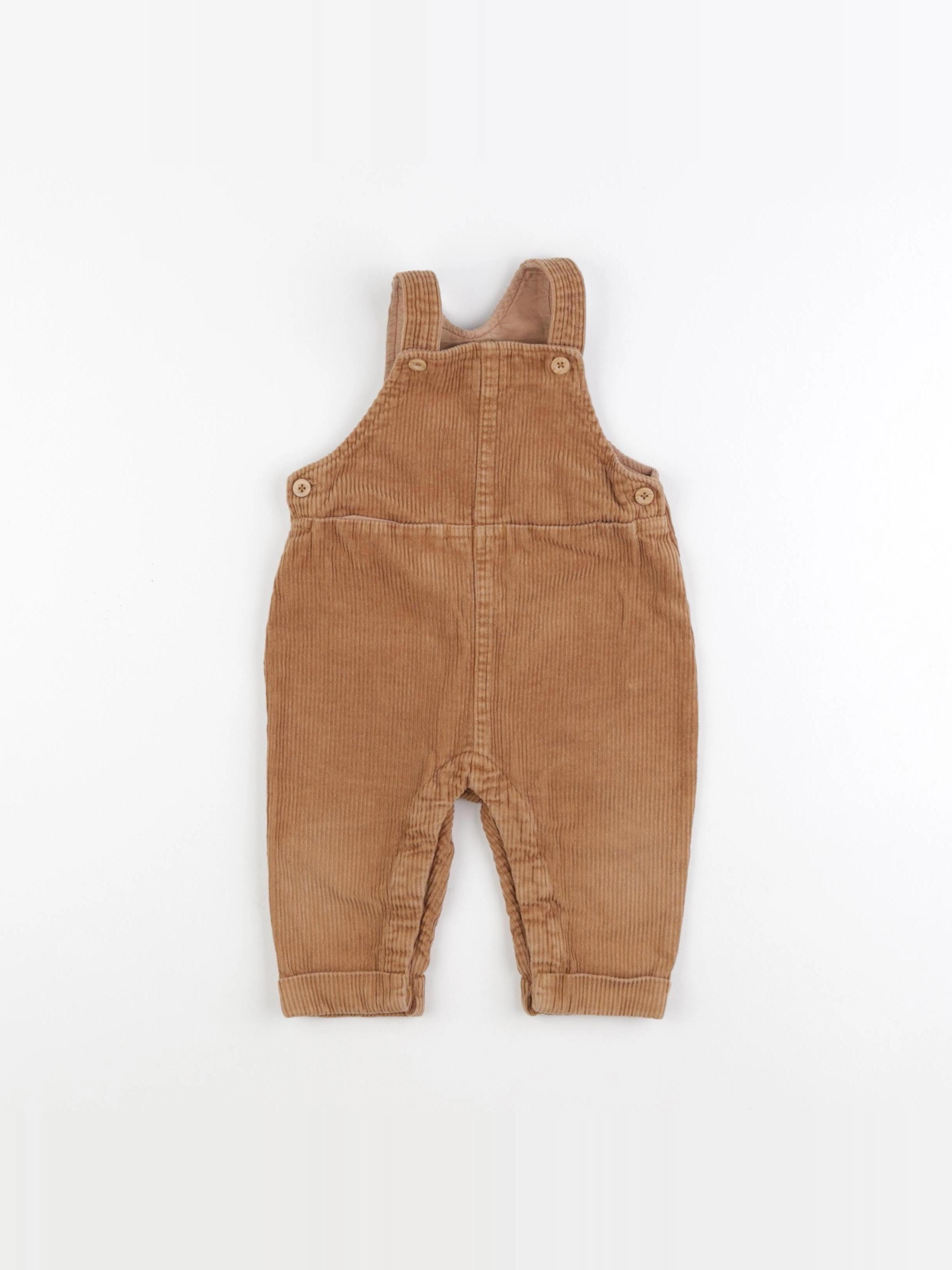 Vertbaudet - salopette doublé marron - 9 mois