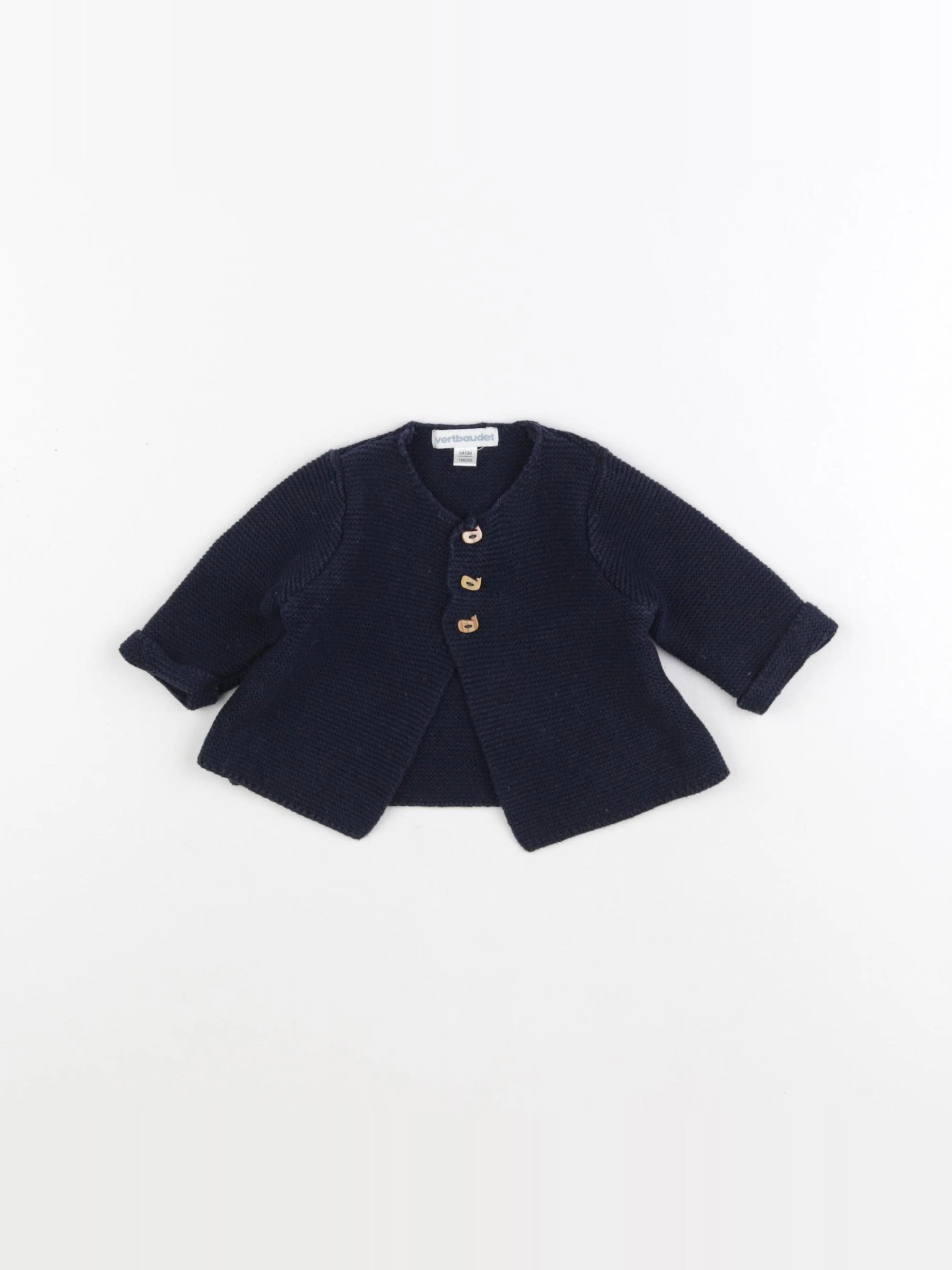 Vertbaudet - gilet bleu - 1 mois