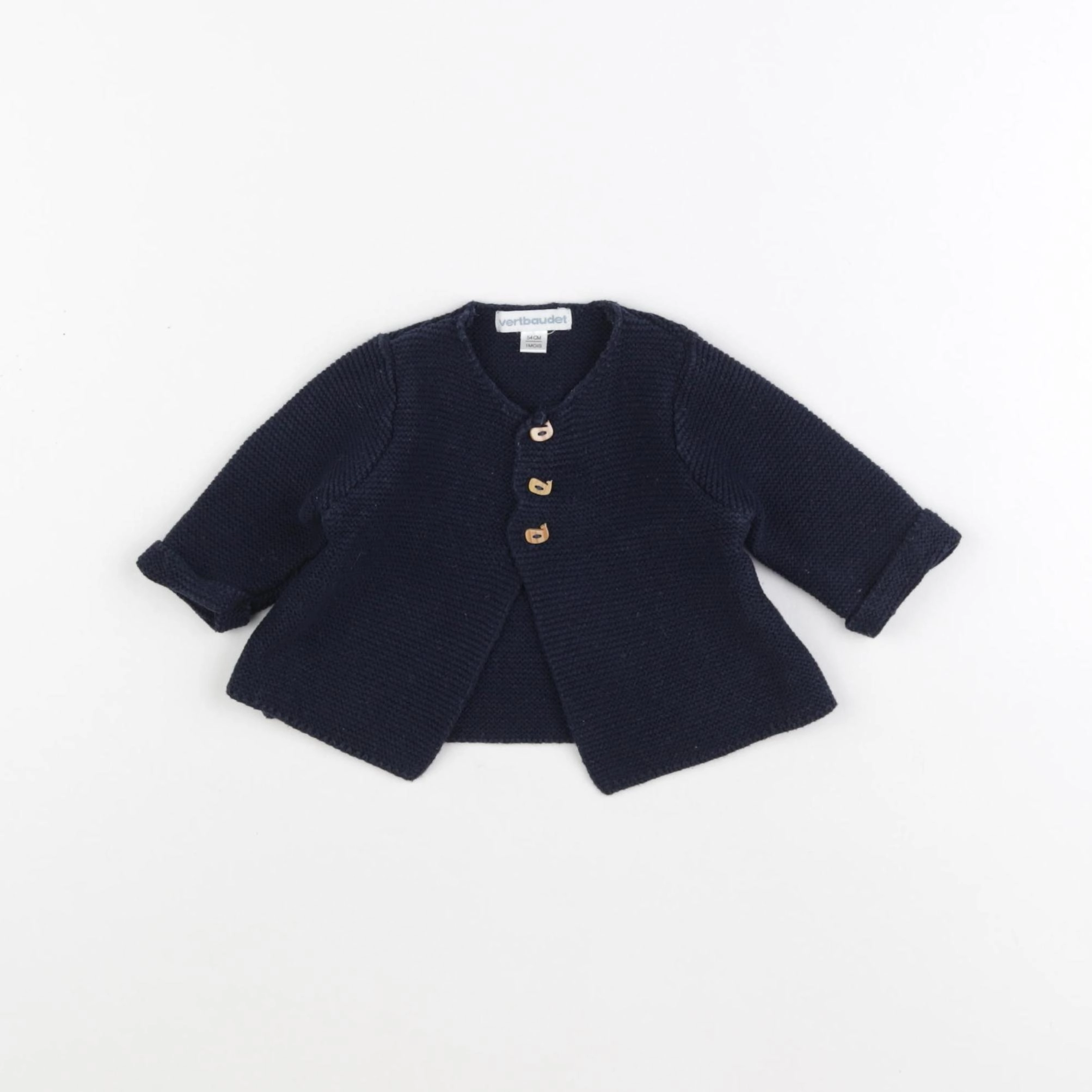 Vertbaudet - gilet bleu - 1 mois