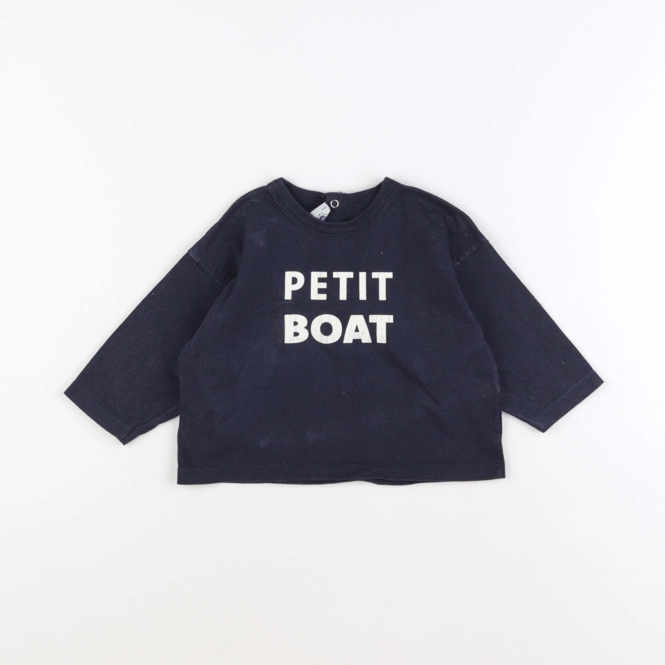 Petit Bateau - tee-shirt bleu - 12 mois
