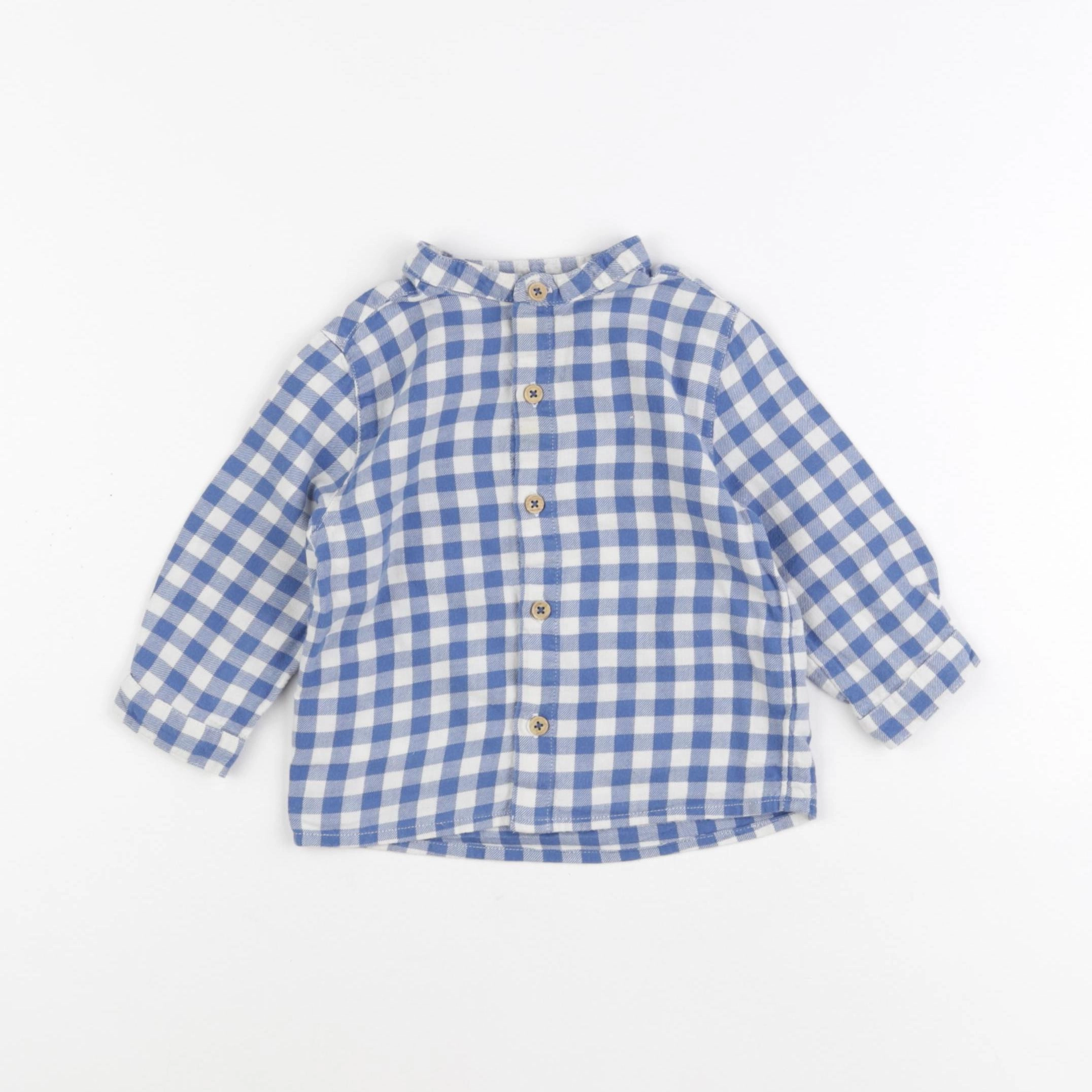 Boutchou - chemise bleu - 12 mois