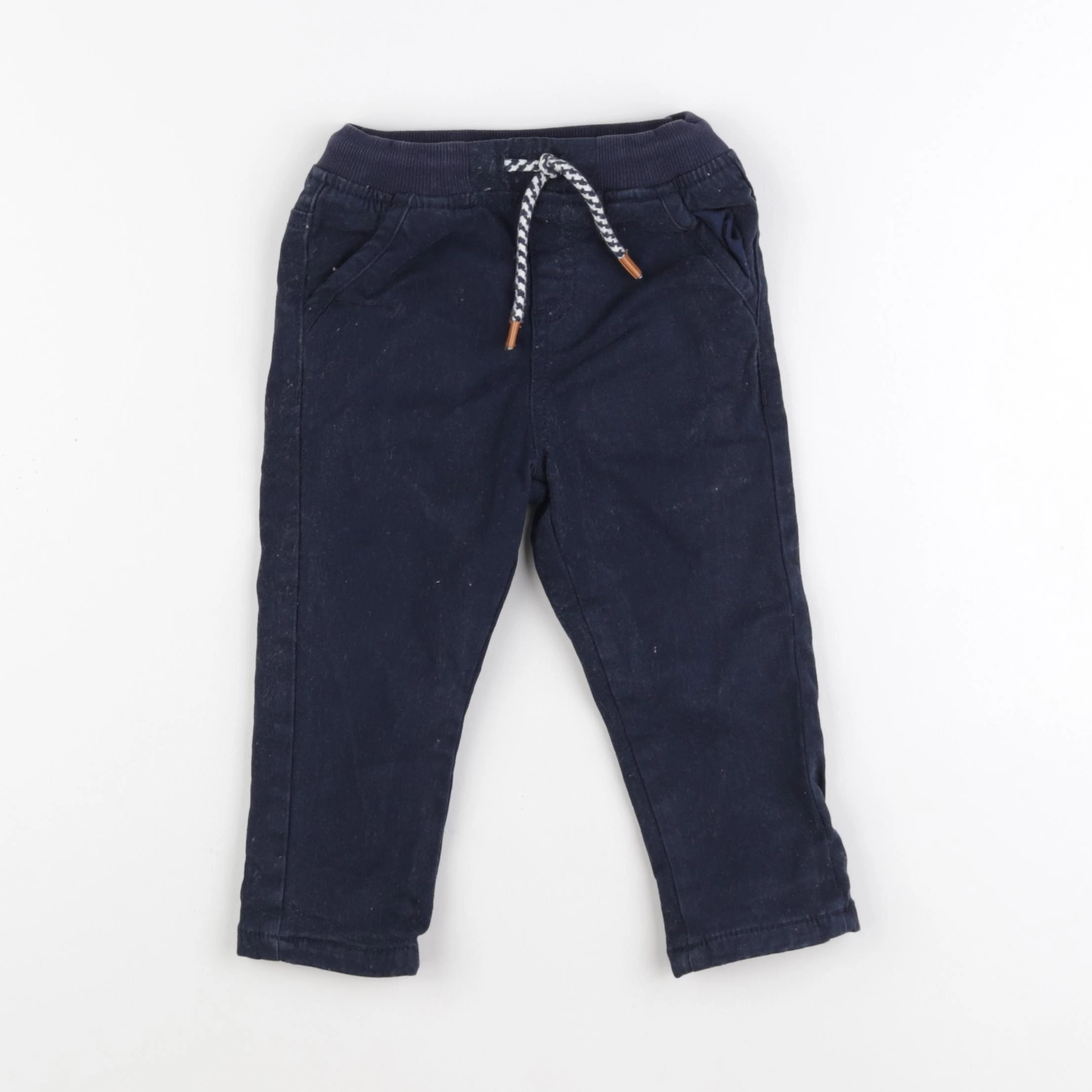 Vertbaudet - pantalon doublé bleu - 24 mois