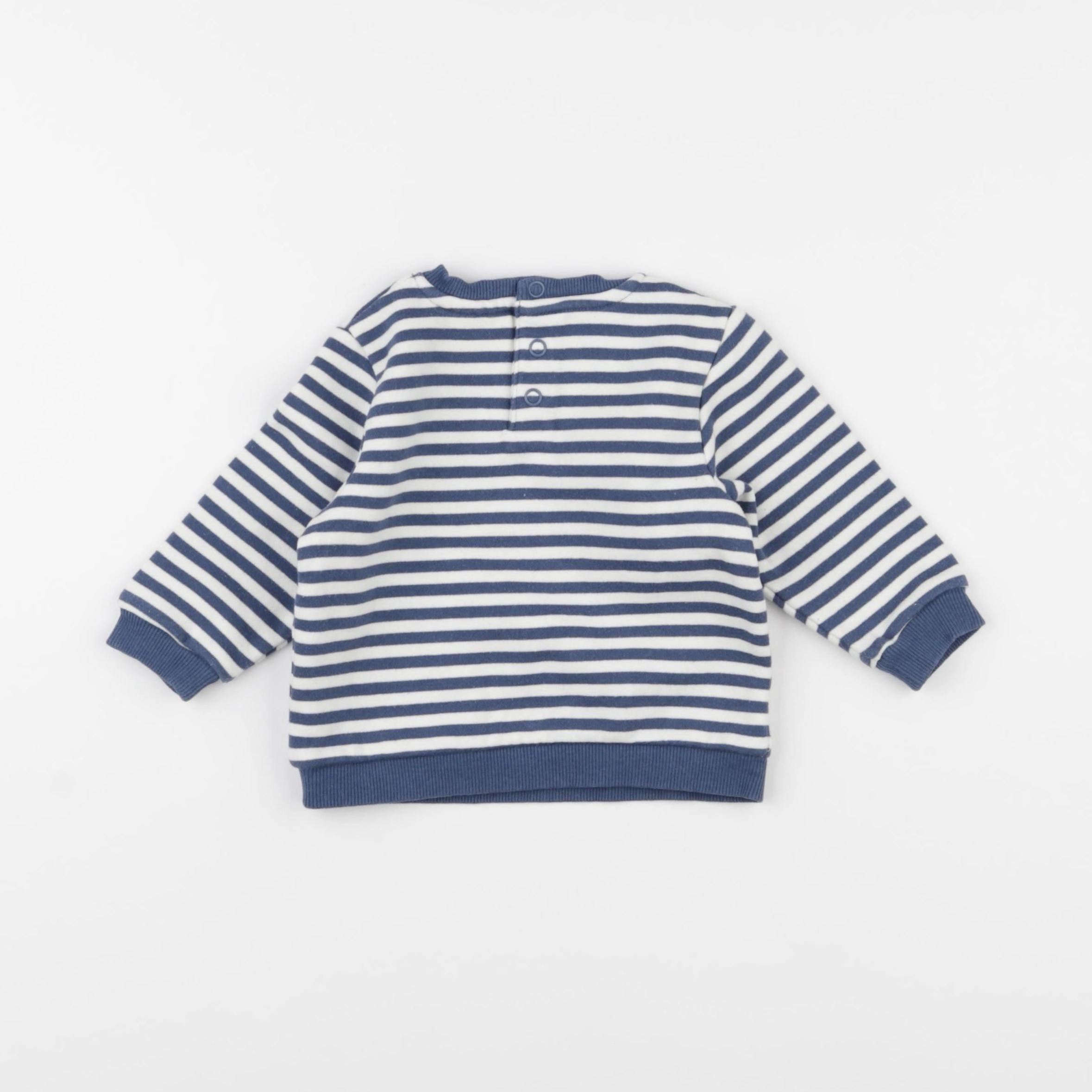 Tape à l'oeil - sweat blanc, bleu - 6 mois