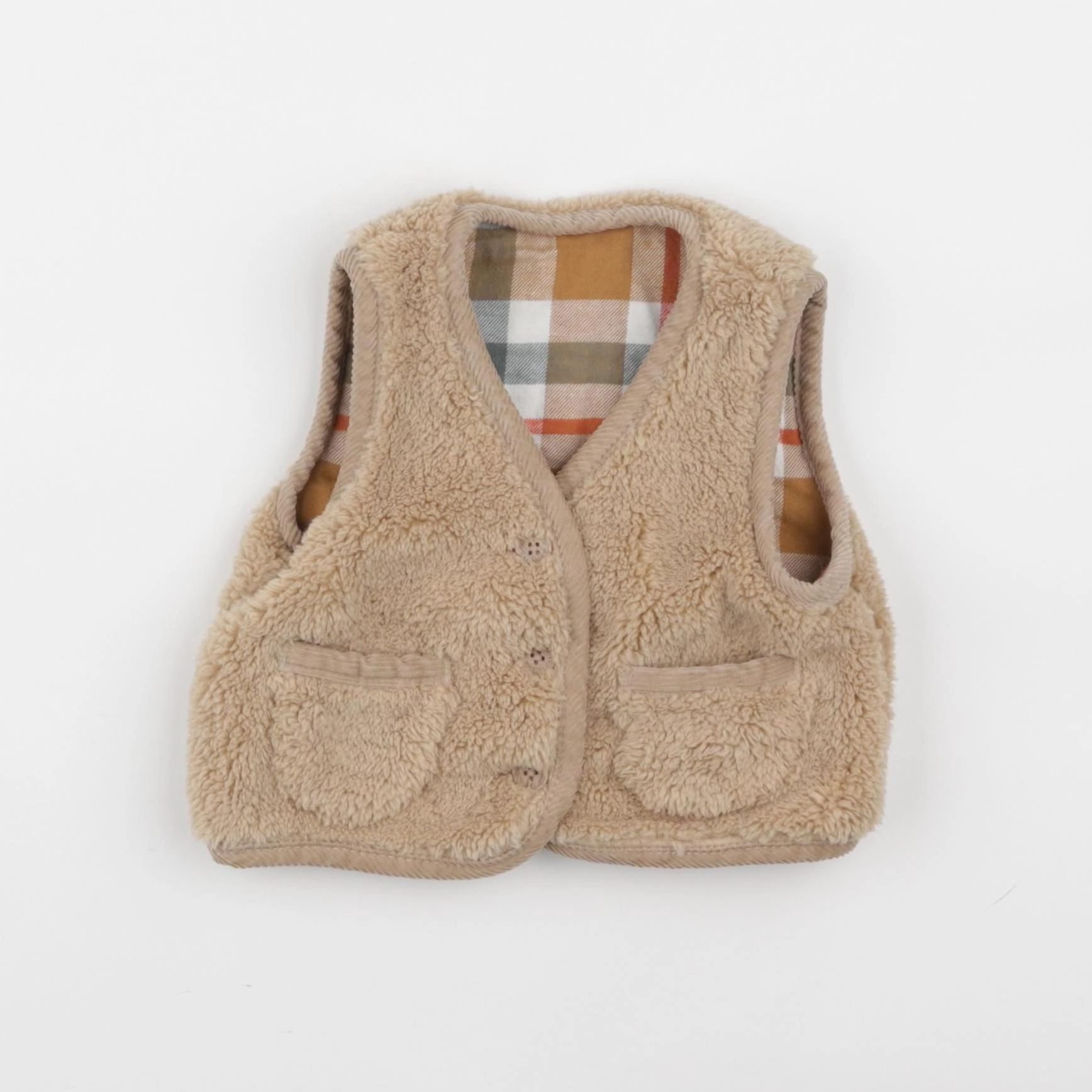 Tape à l'oeil - gilet réversible marron - 6 mois