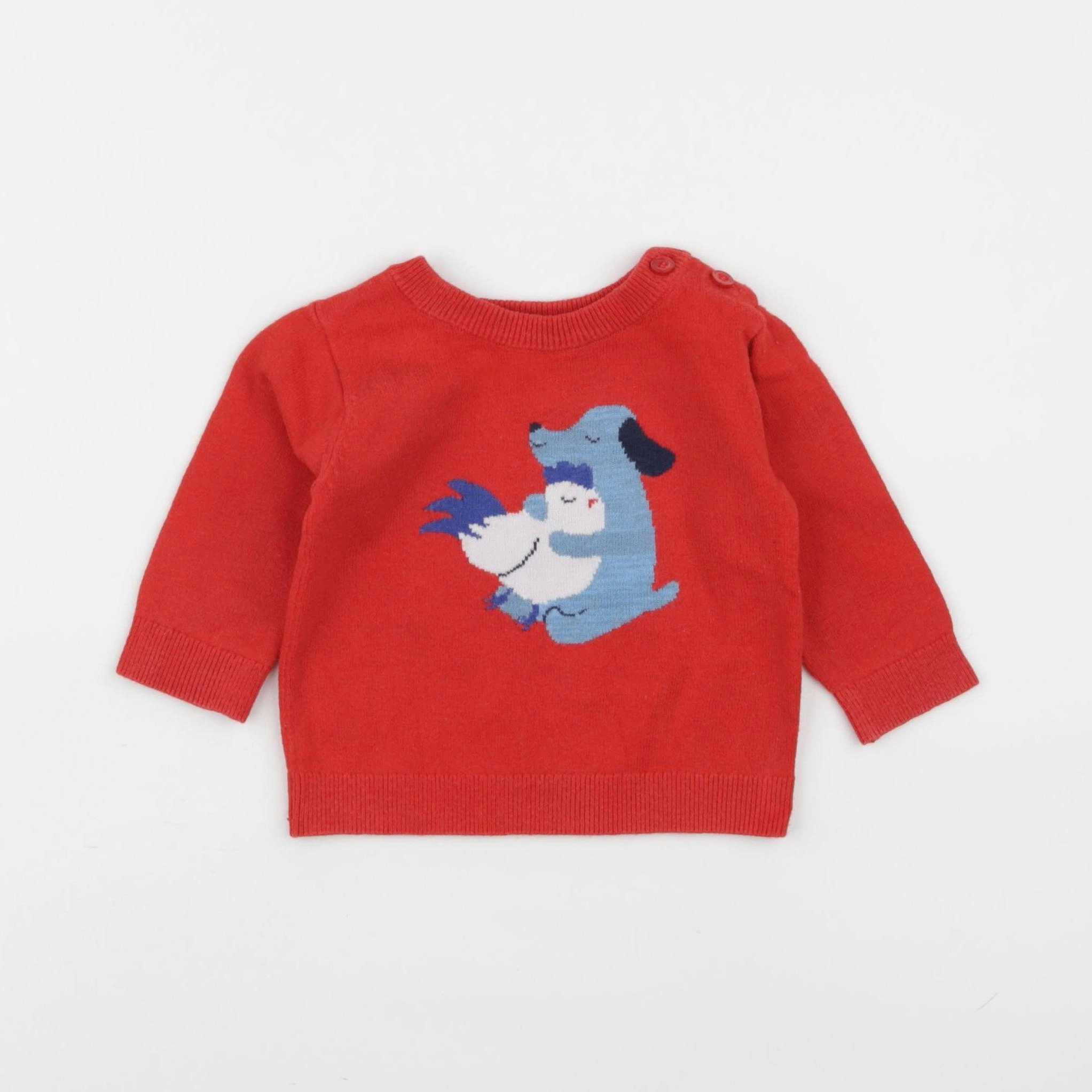 Jacadi - pull rouge - 6 mois