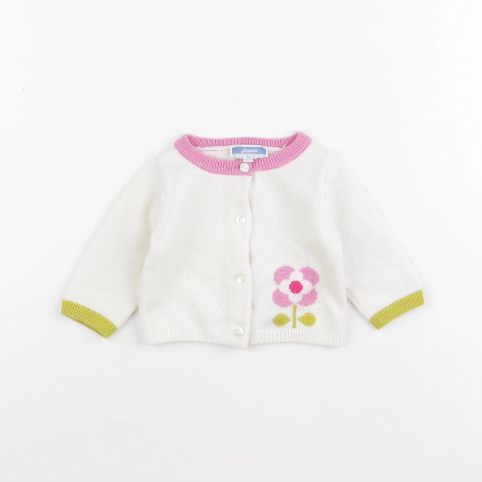 Jacadi - gilet rose, beige - 3 mois