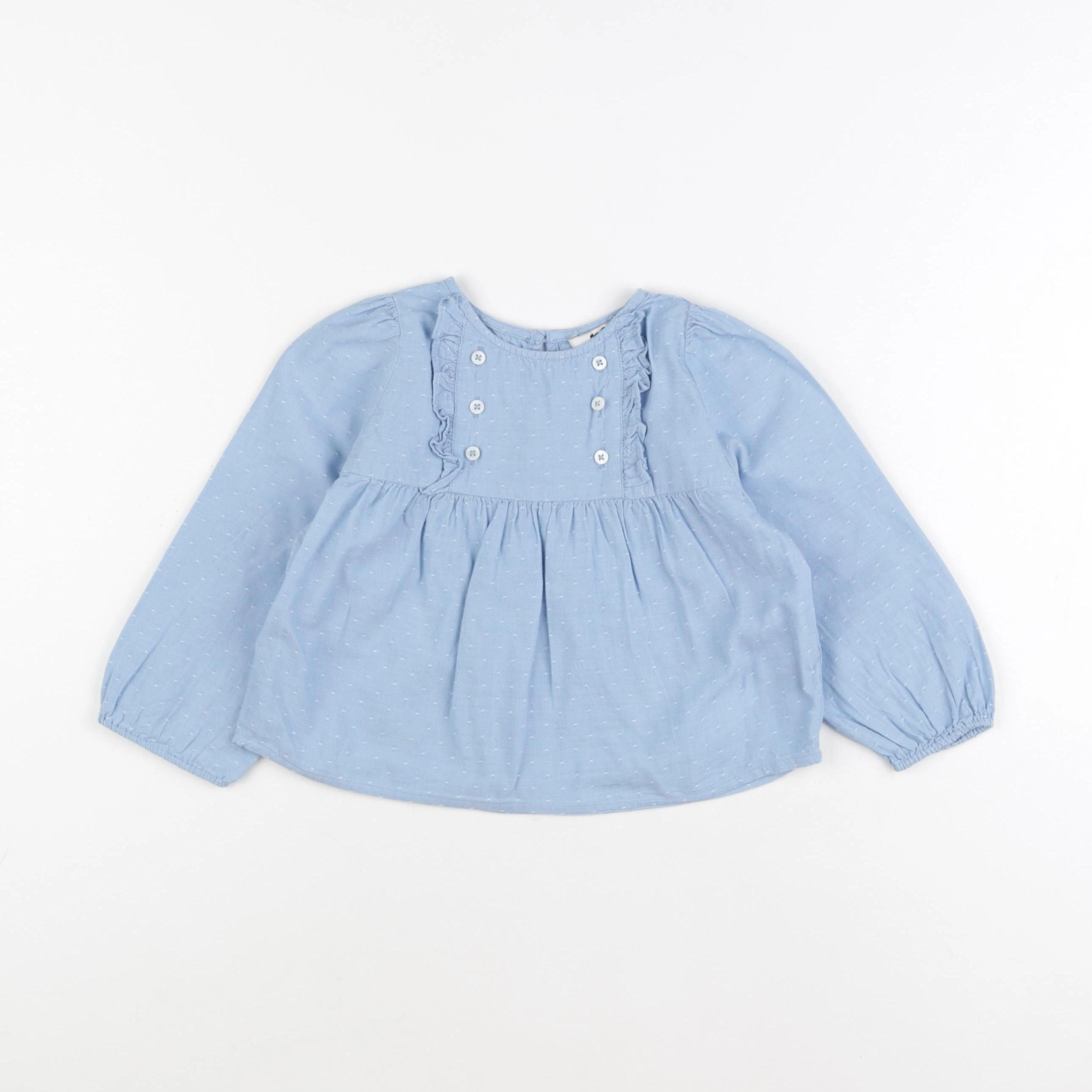 Cyrillus - blouse bleu - 3 ans