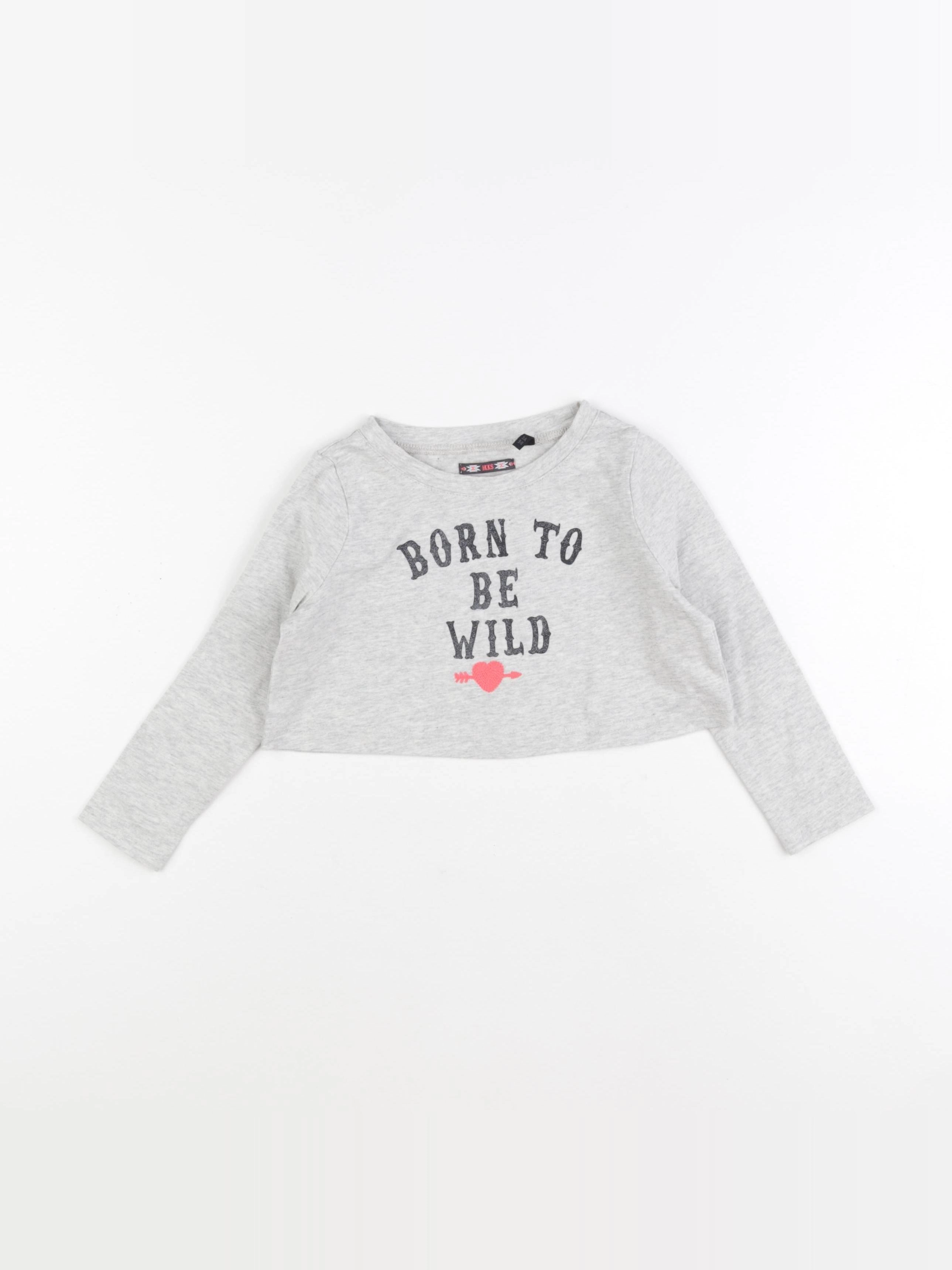 IKKS - tee-shirt court gris - 3 ans