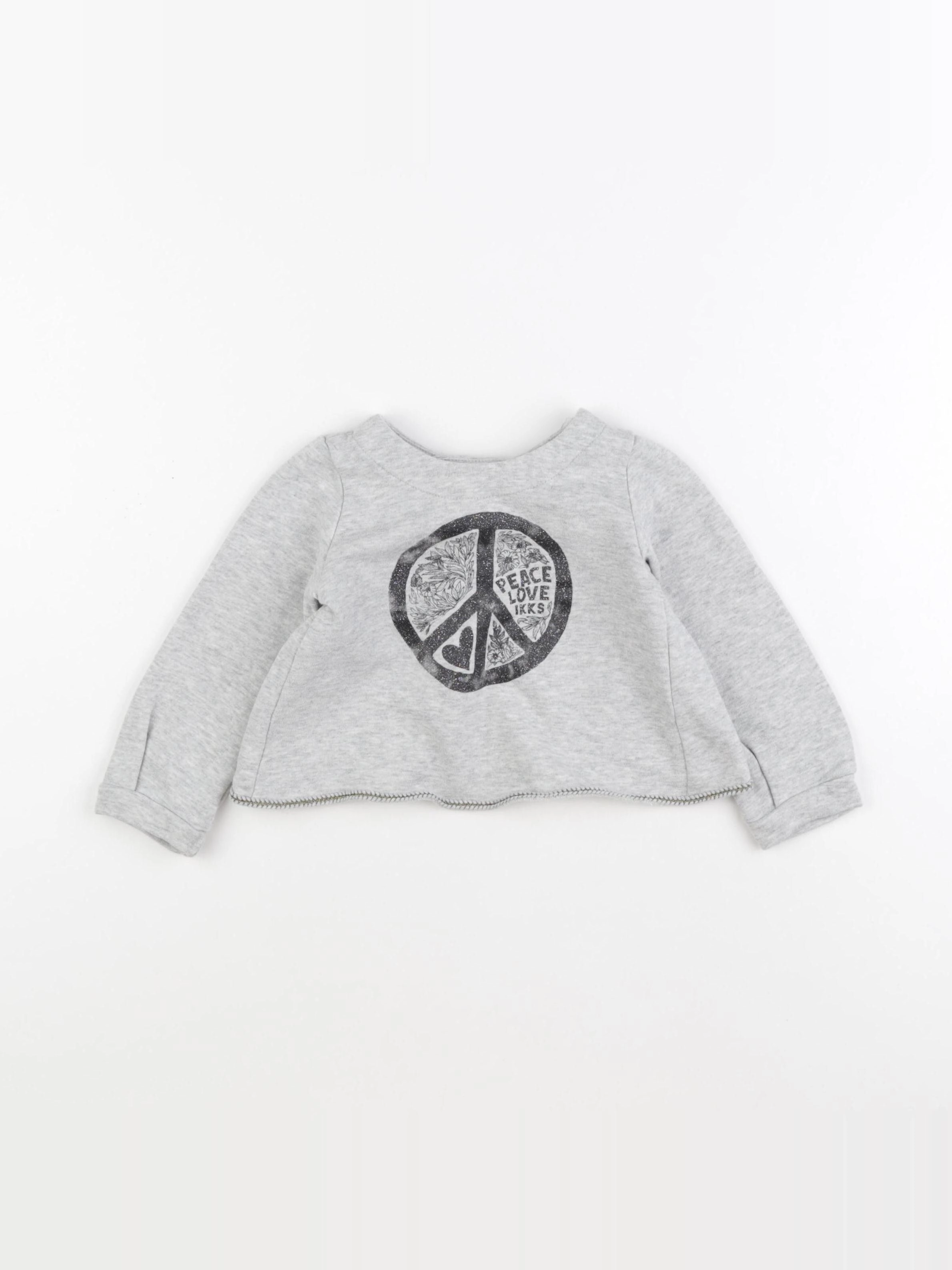 IKKS - sweat gris, argent - 2 ans