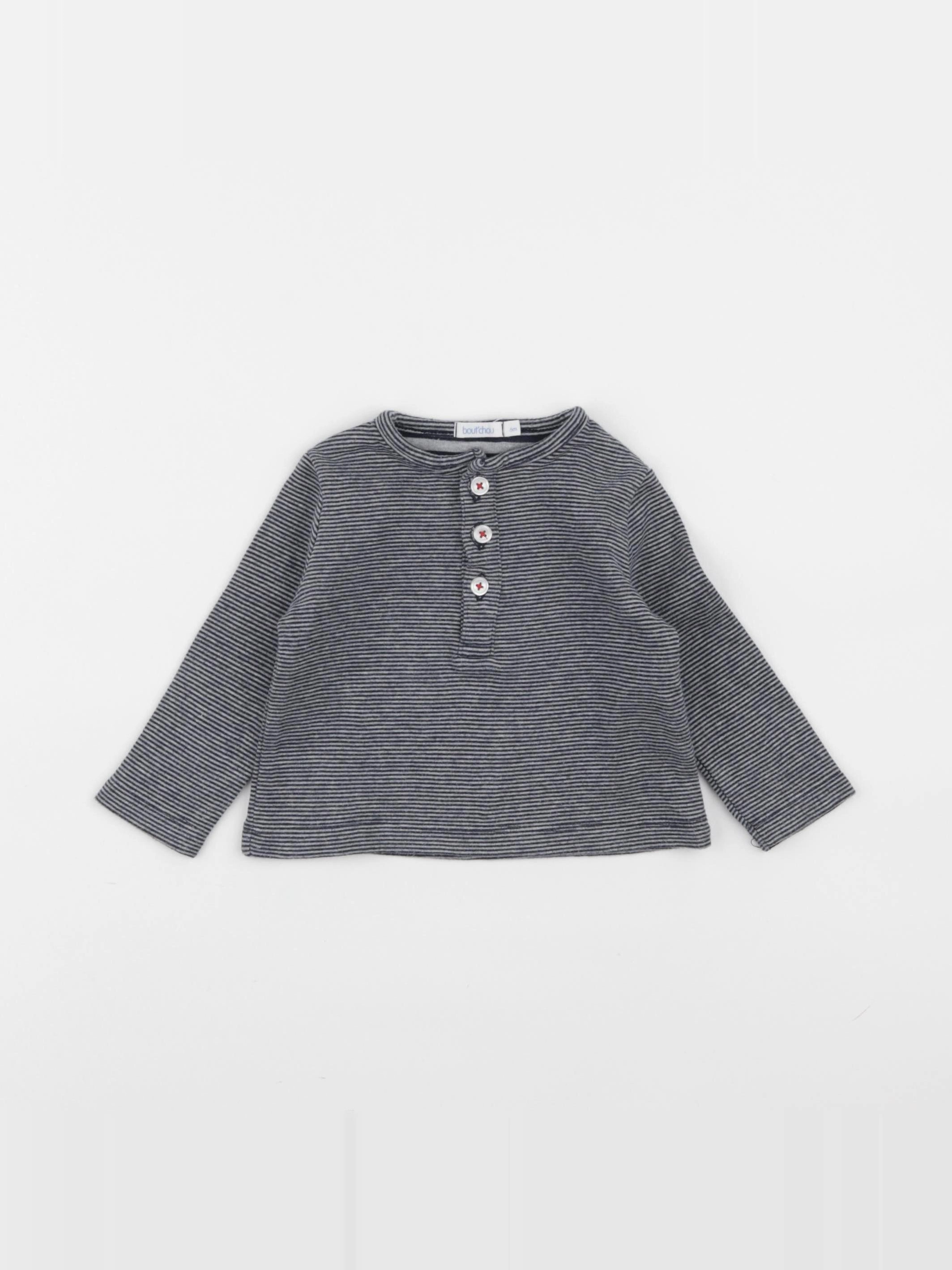 Boutchou - tee-shirt bleu - 6 mois