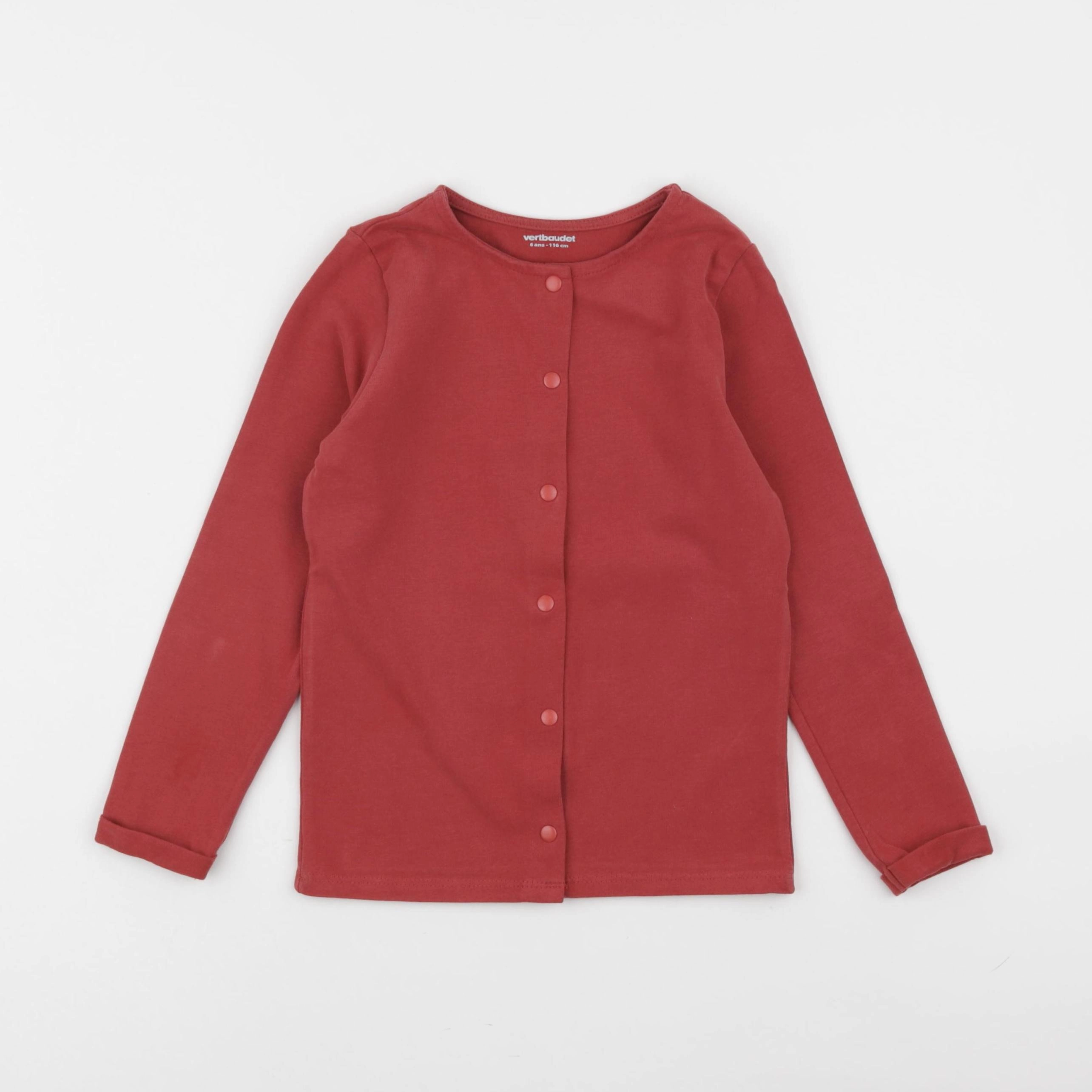 Vertbaudet - sweat rouge - 6 ans