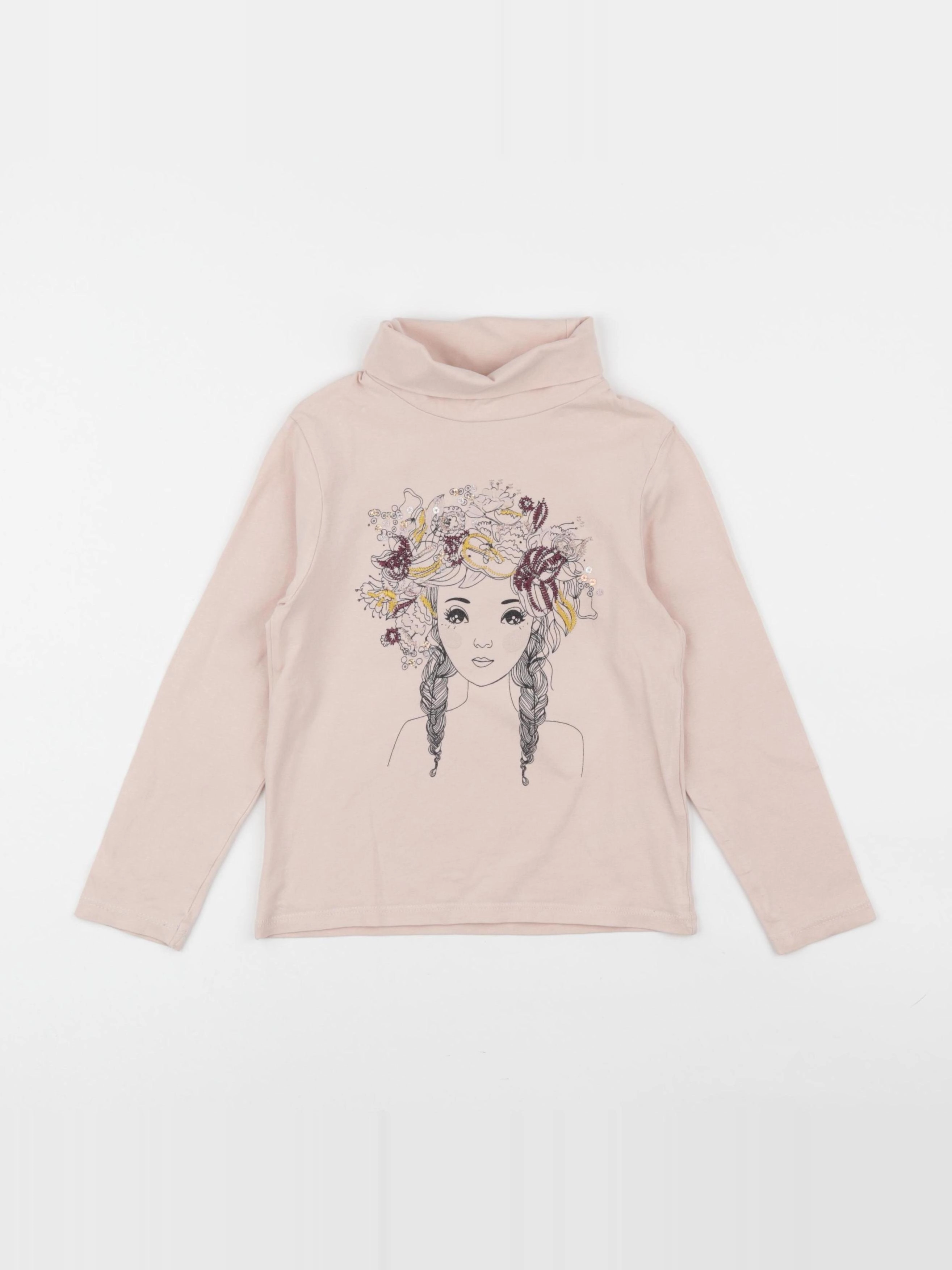 Vertbaudet - sous-pull rose - 6 ans