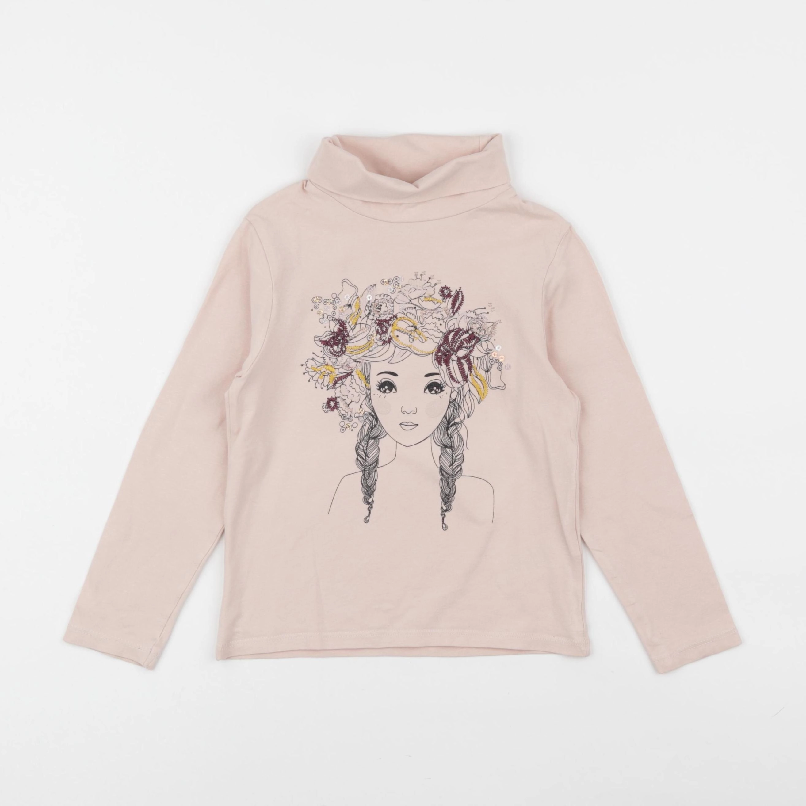 Vertbaudet - sous-pull rose - 6 ans