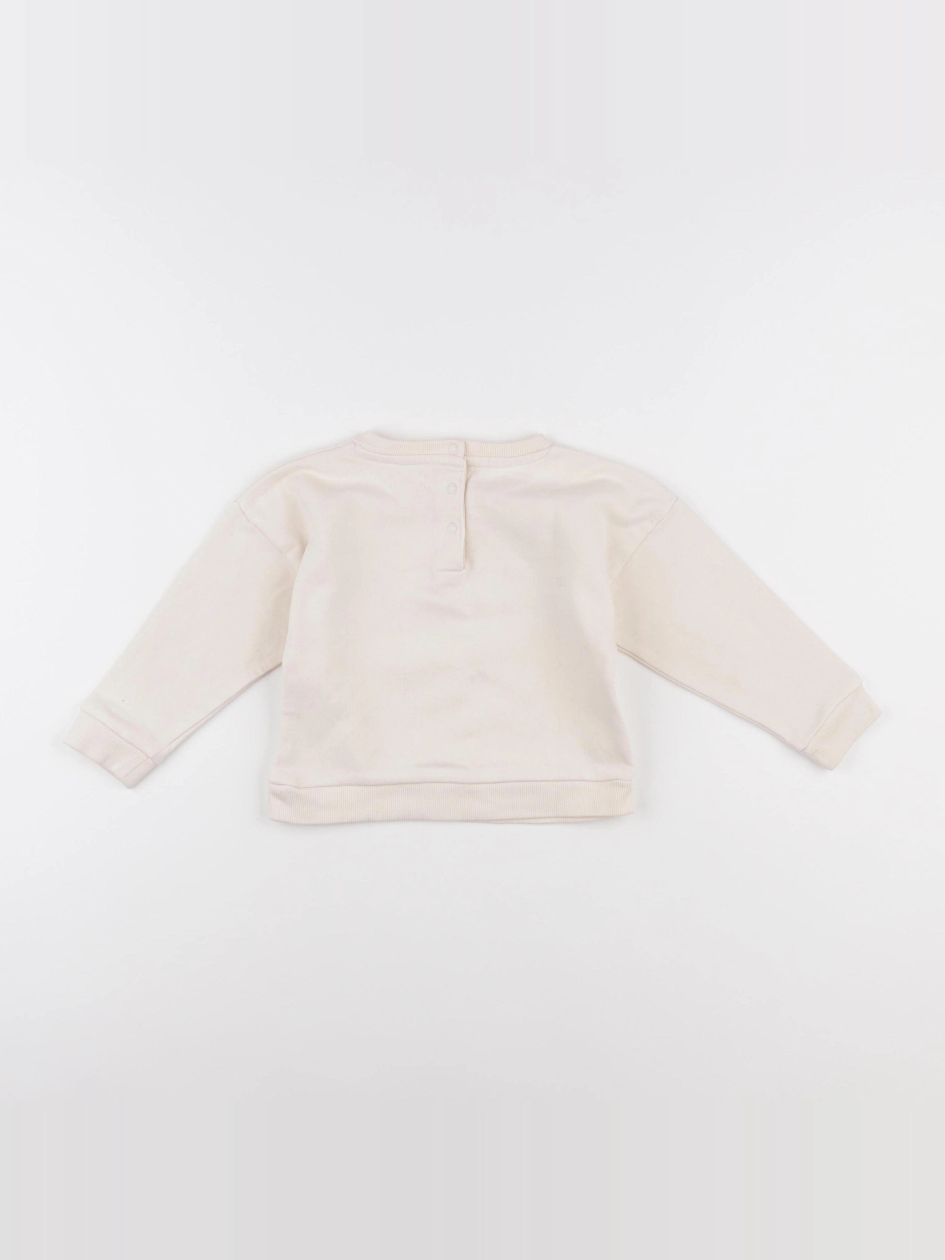 Vertbaudet - sweat beige - 24 mois
