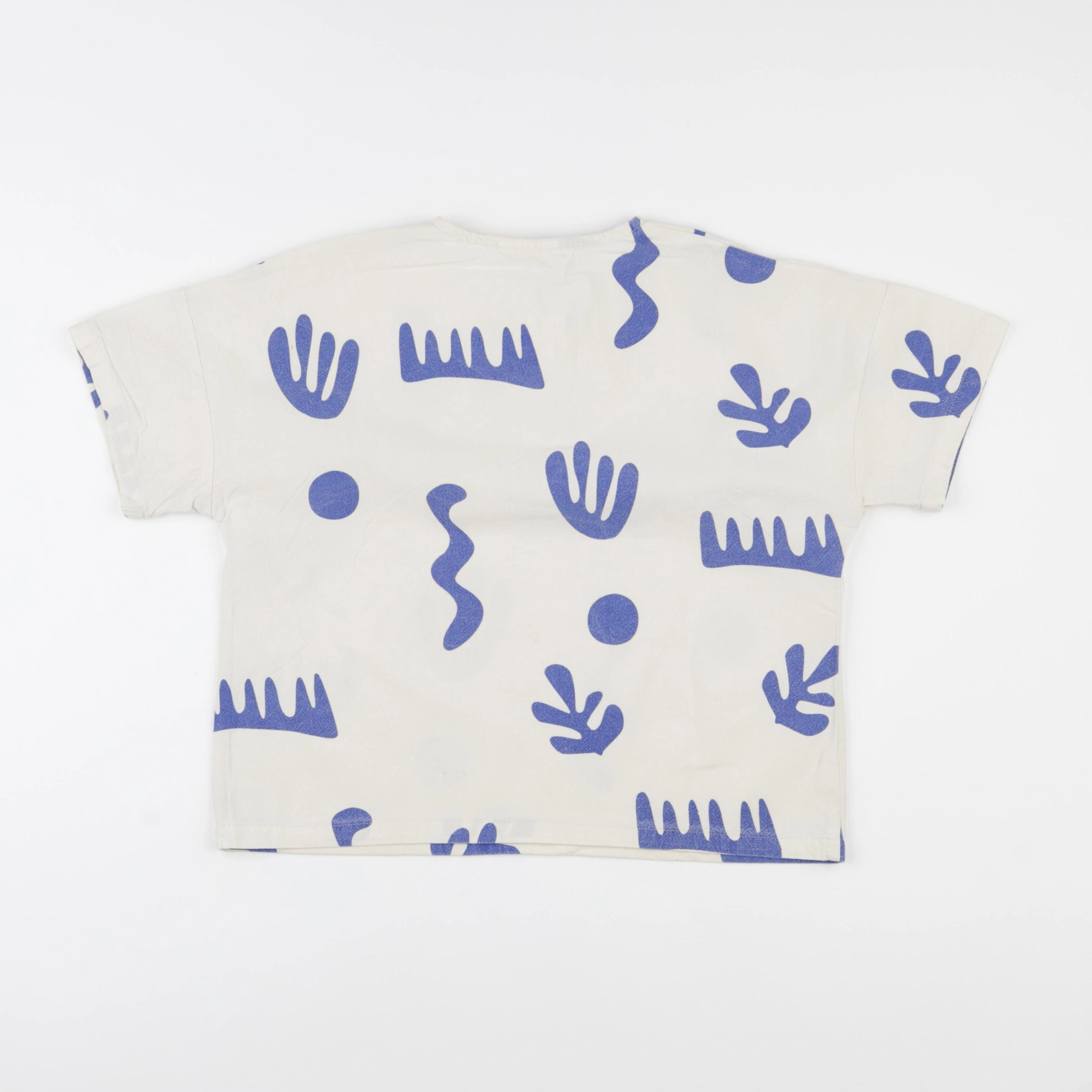 Gamin gamine - blouse blanc, bleu - 5/6 ans