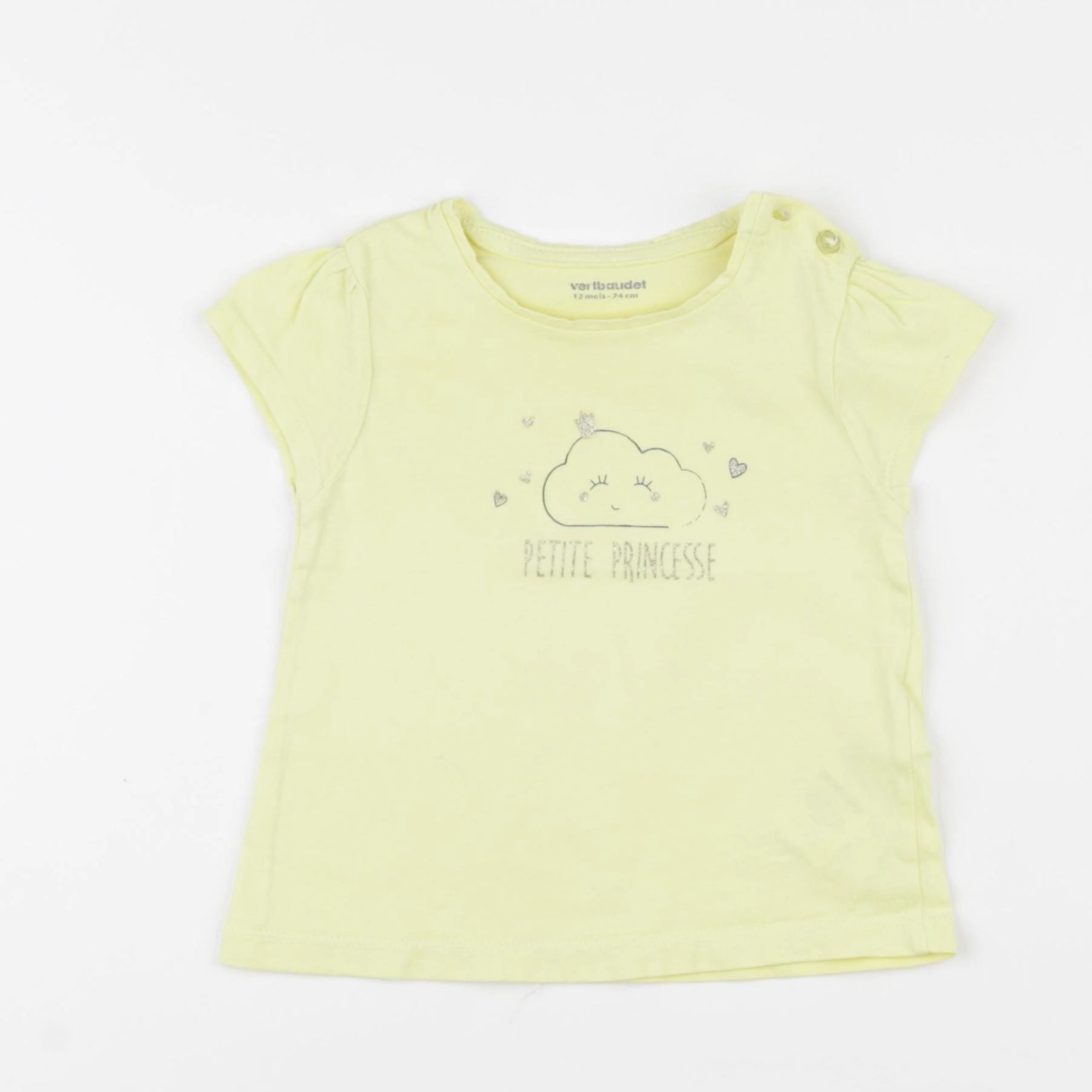 Vertbaudet - tee-shirt jaune - 12 mois