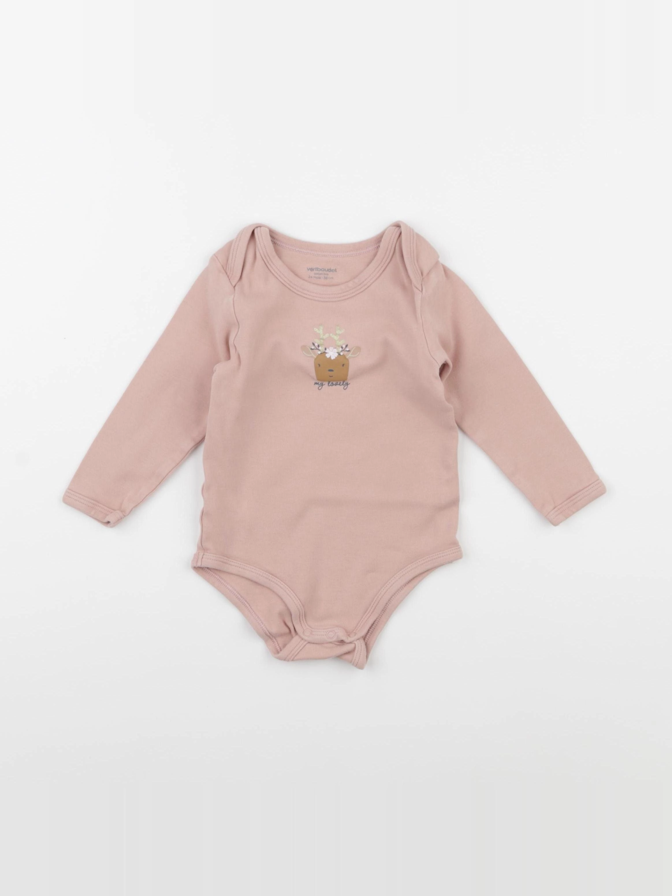 Vertbaudet - body rose - 24 mois
