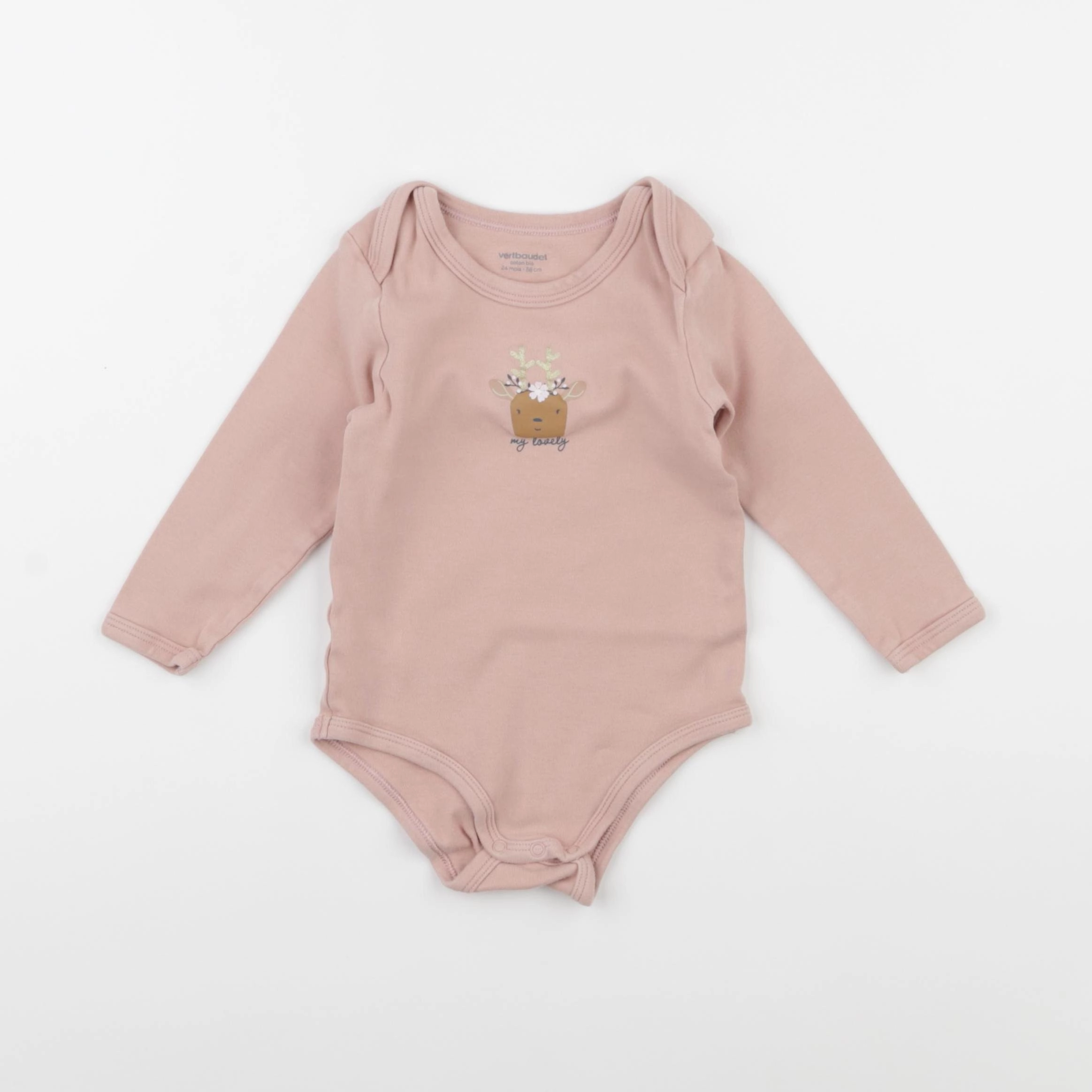 Vertbaudet - body rose - 24 mois