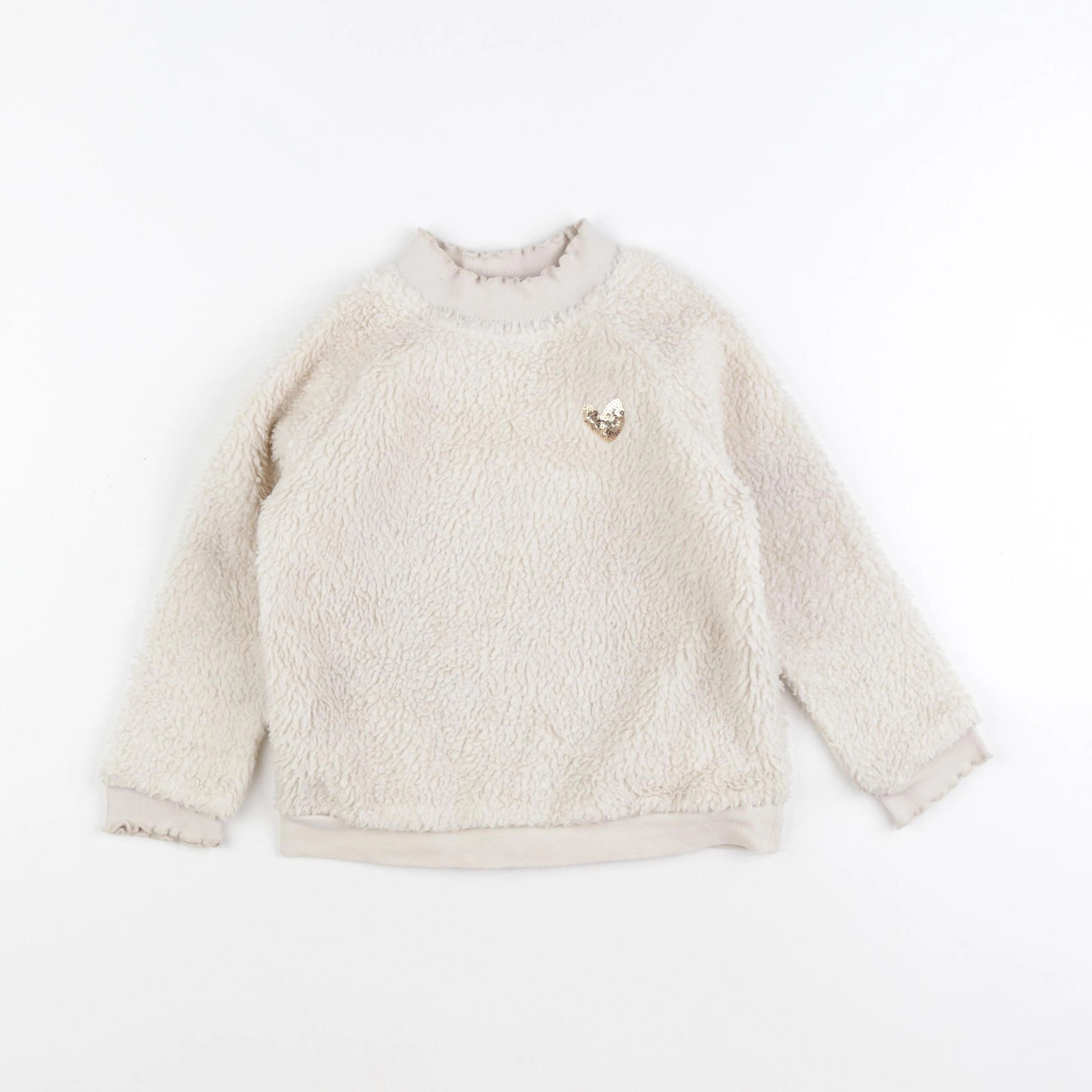 Vertbaudet - pull beige, or - 4 ans
