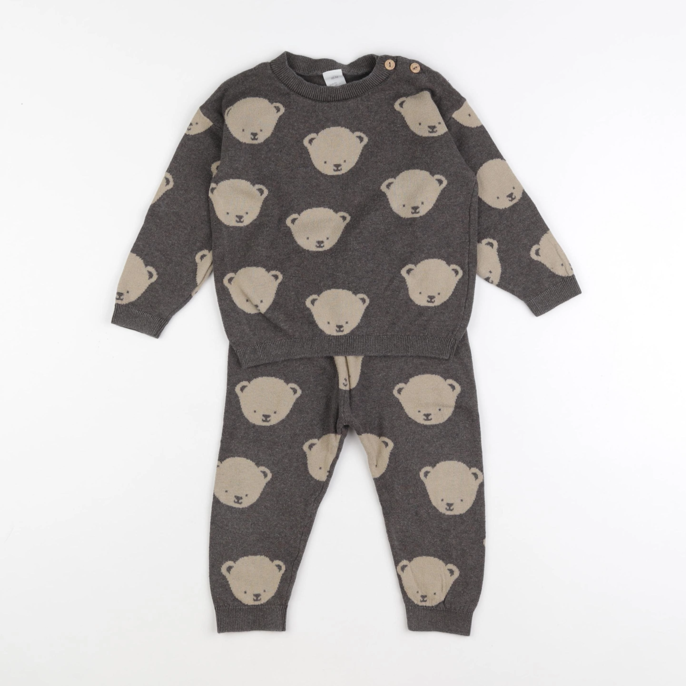 H&M - ensemble gris - 1 an à 2 ans