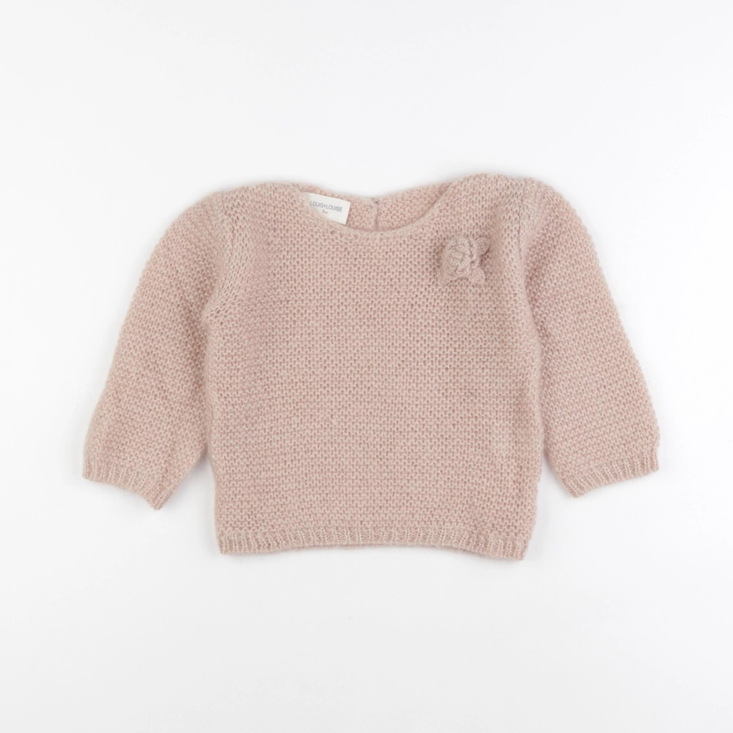 Louis Louise - pull rose - 2 ans