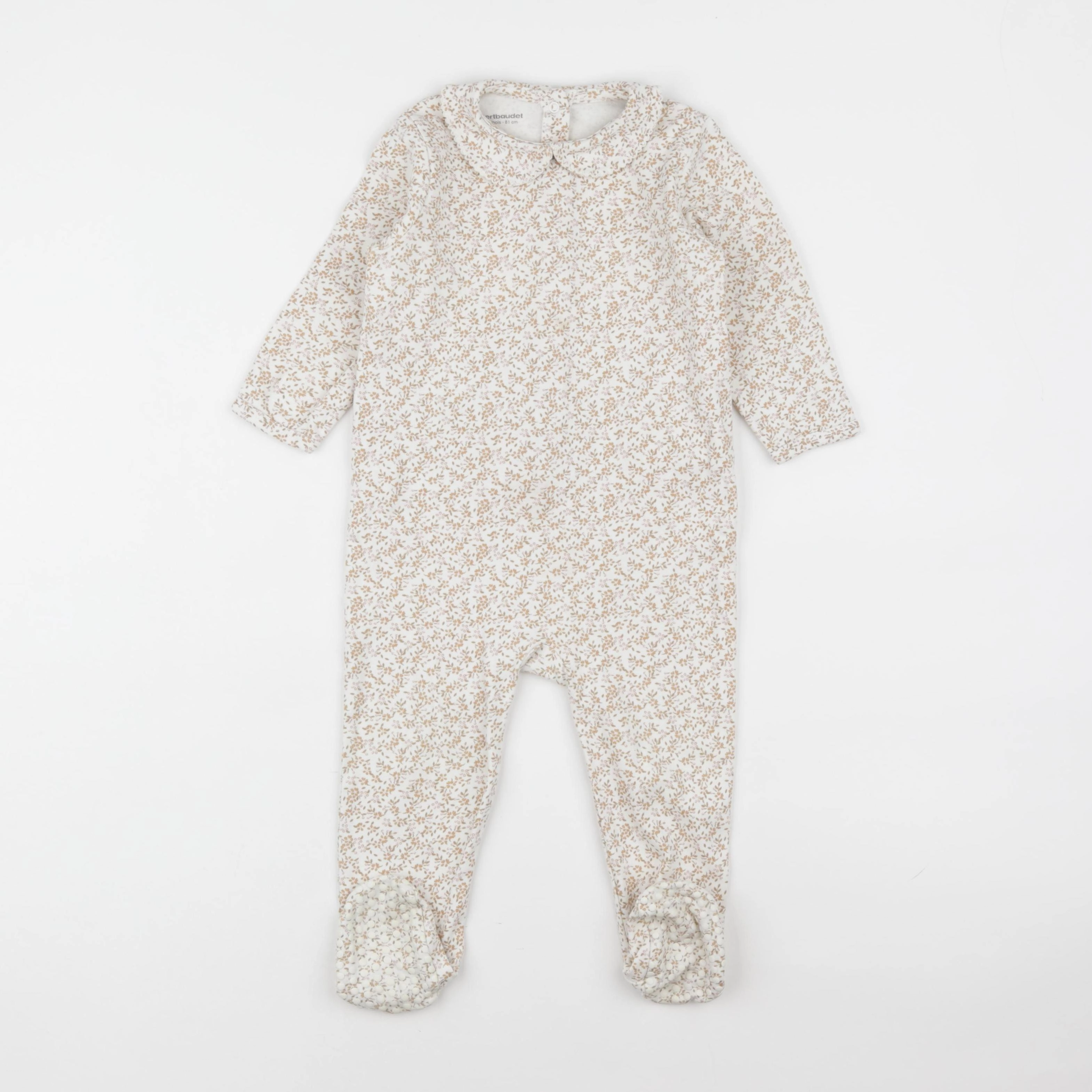 Vertbaudet - pyjama coton beige - 18 mois