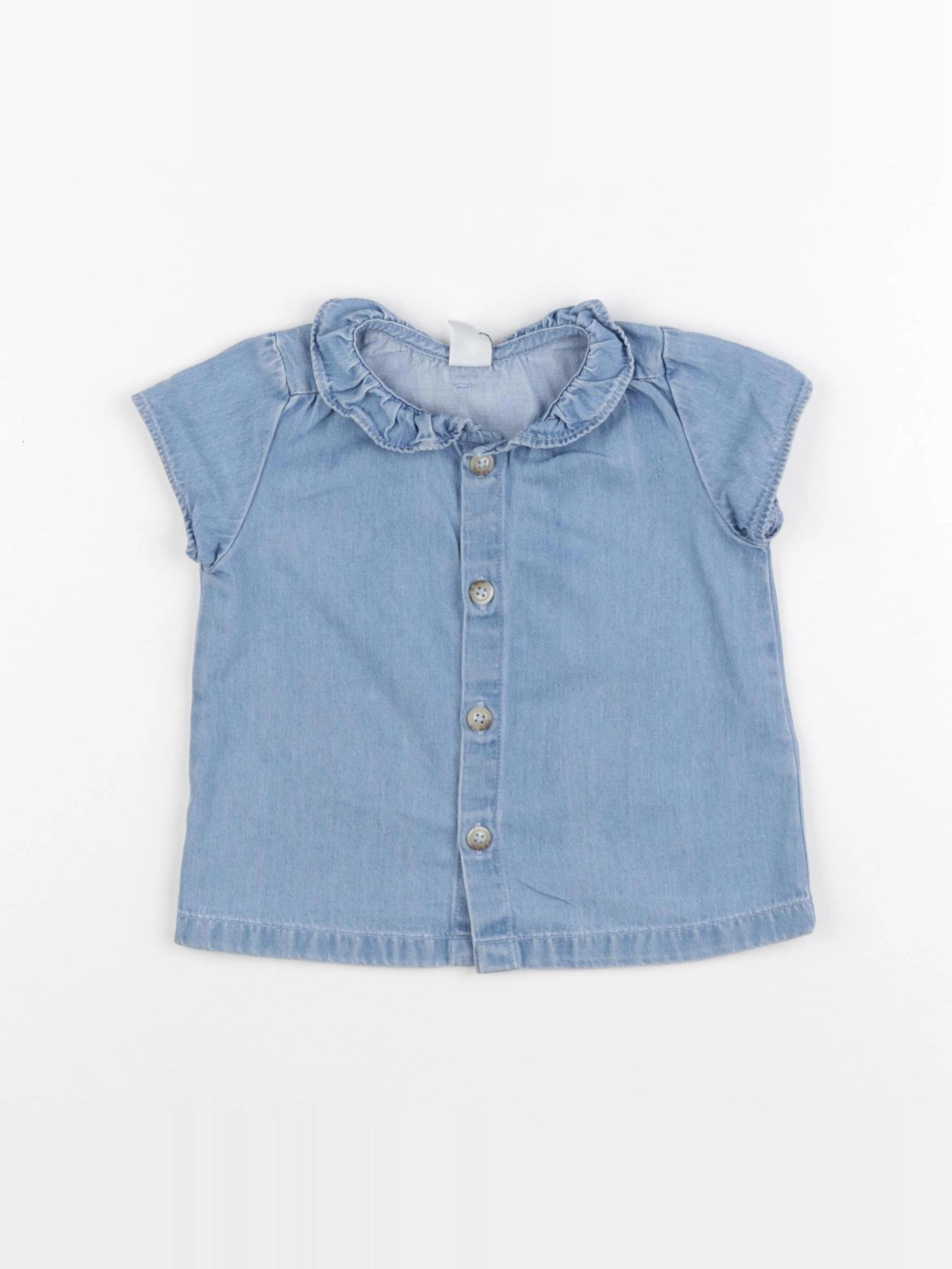 Petit Bateau - blouse bleu - 18 mois
