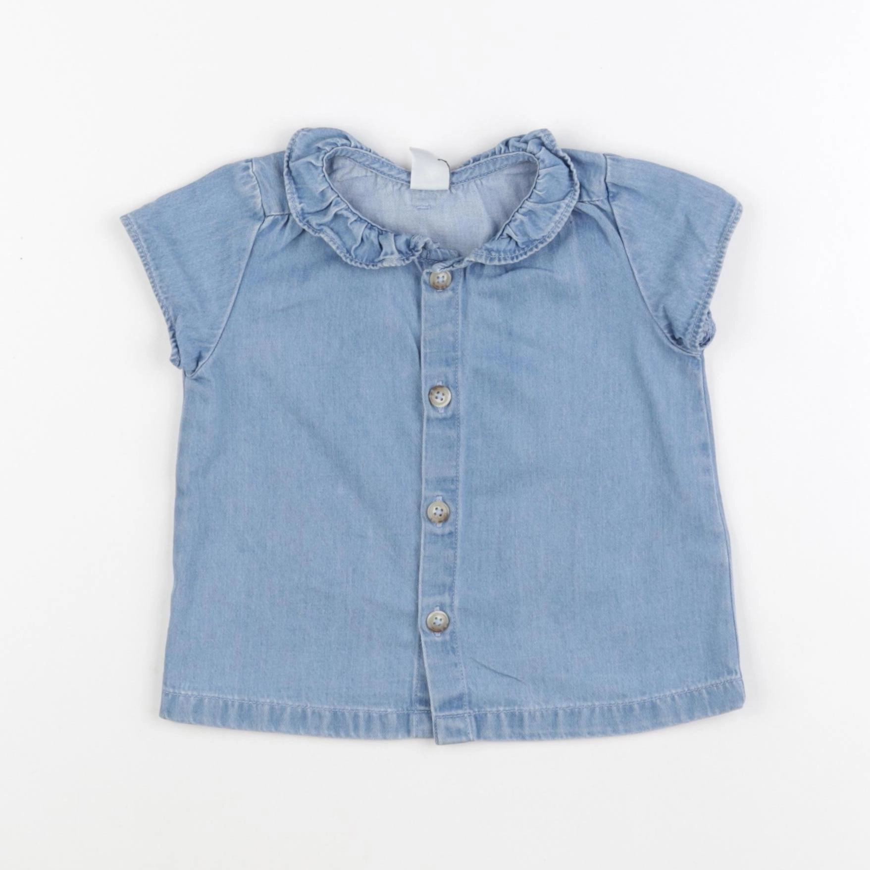 Petit Bateau - blouse bleu - 18 mois