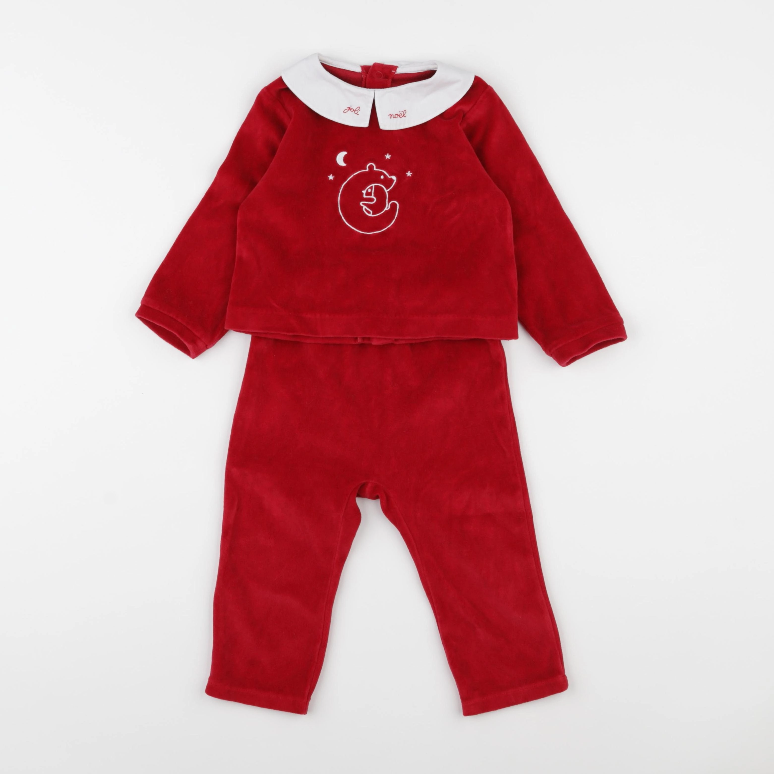 Jacadi - pyjama velours rouge - 24 mois