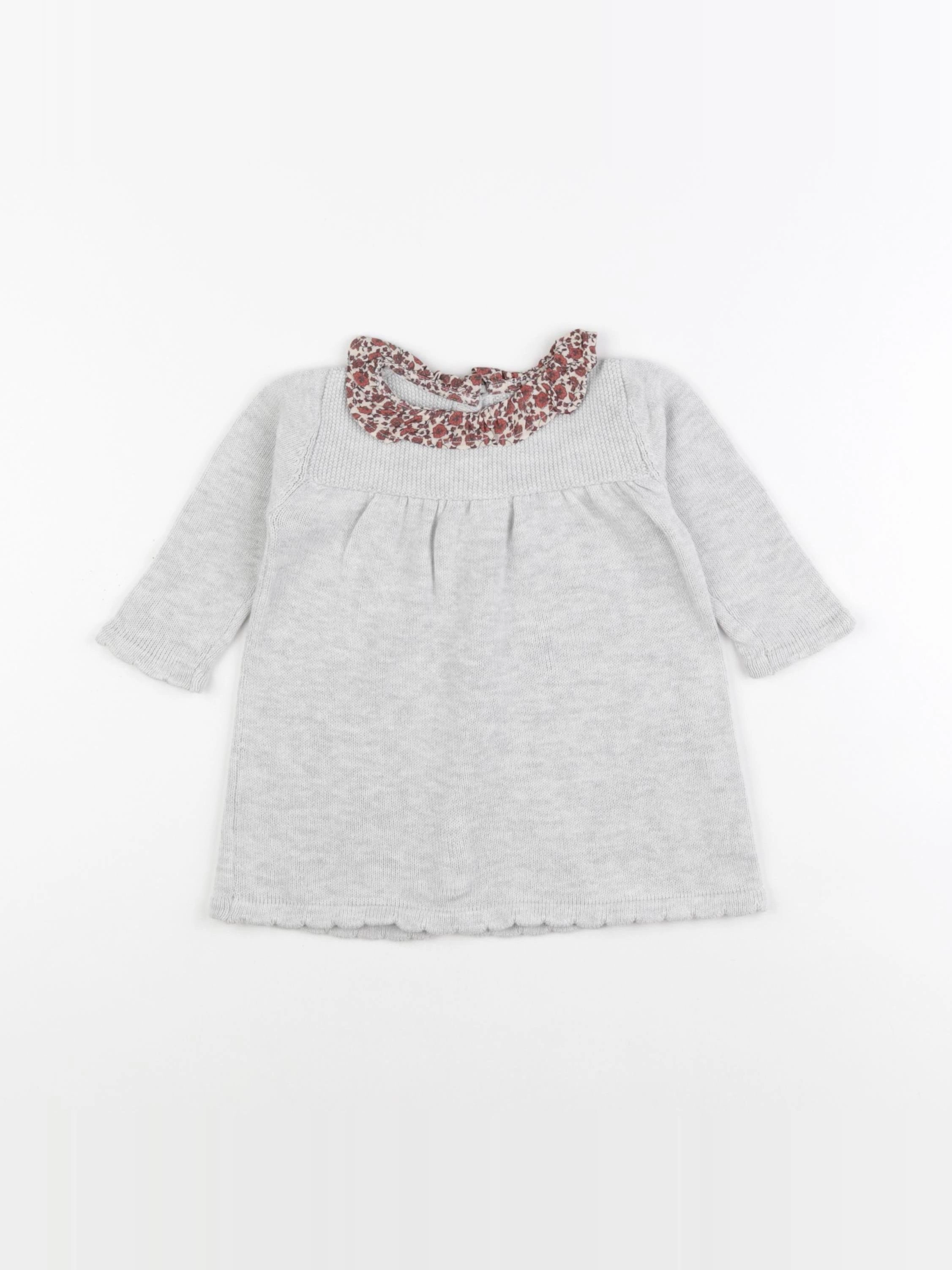 Vertbaudet - robe gris - 6 mois