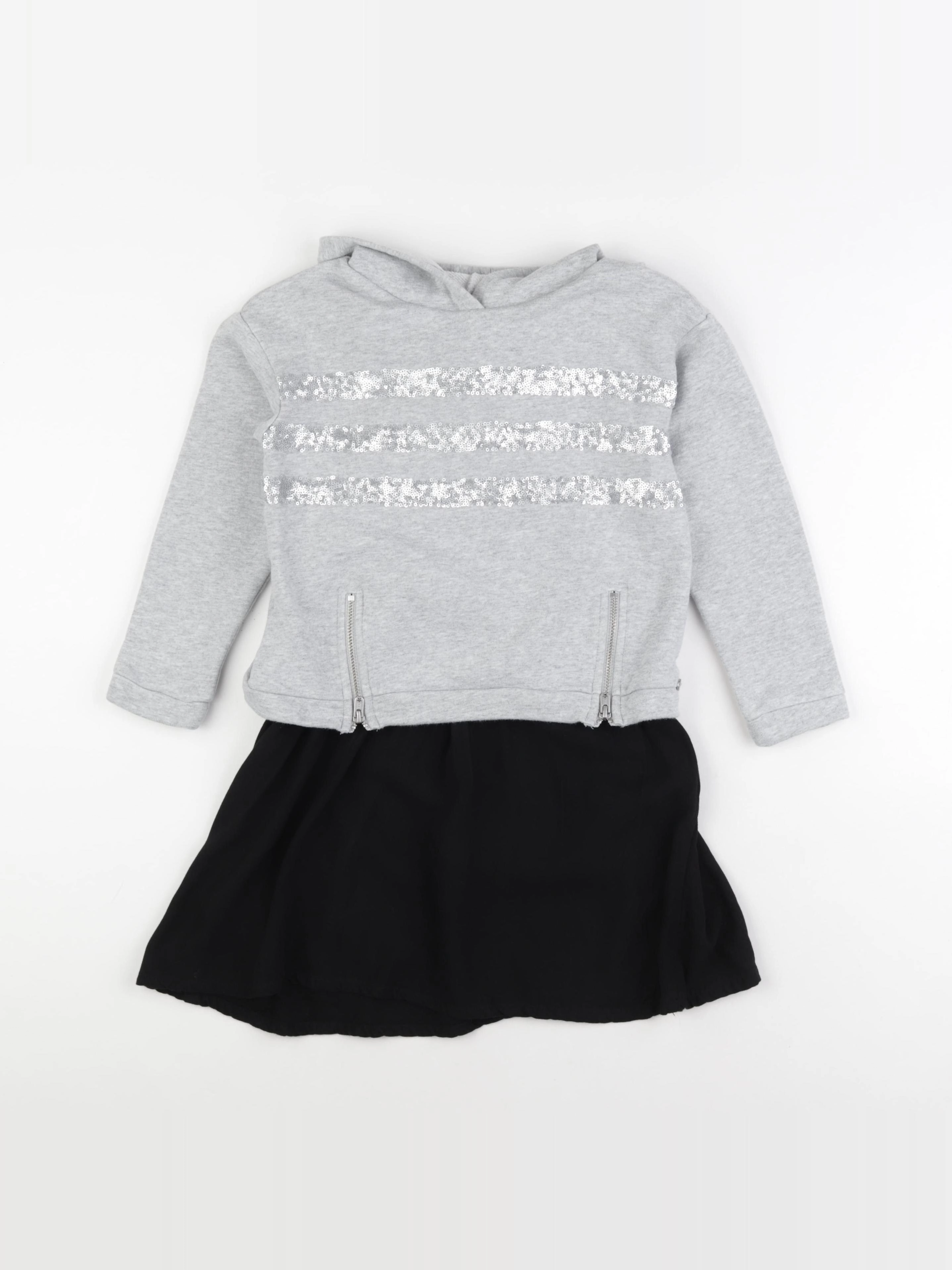 IKKS - robe gris - 8 ans