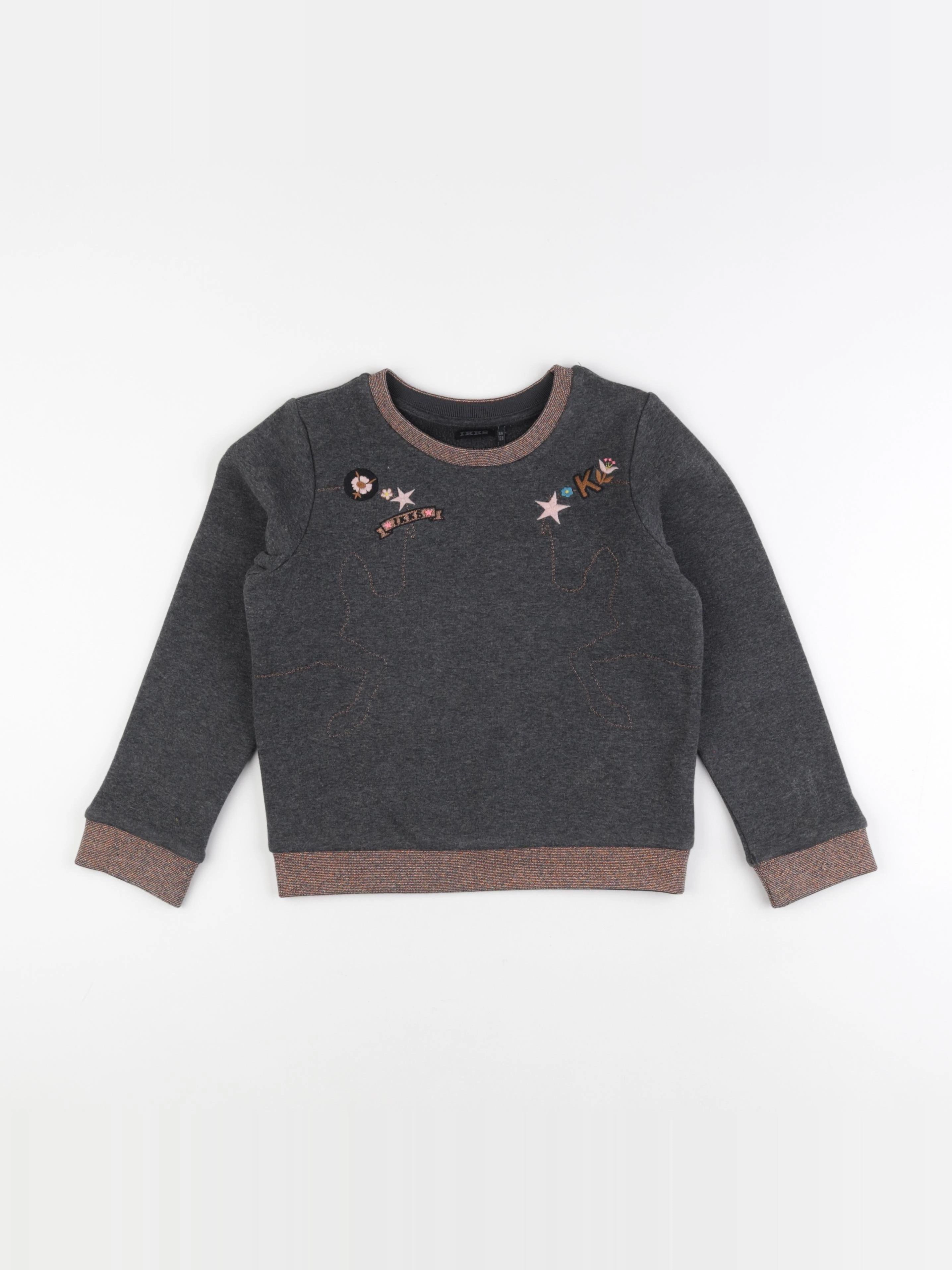 IKKS - sweat gris - 8 ans