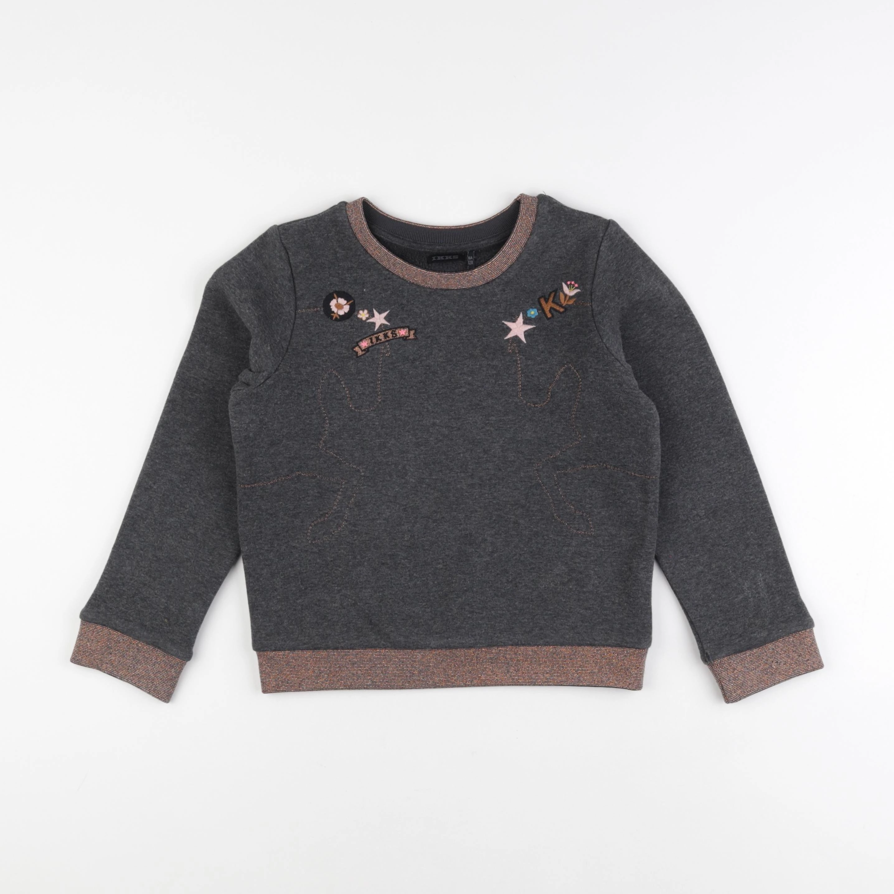 IKKS - sweat gris - 8 ans