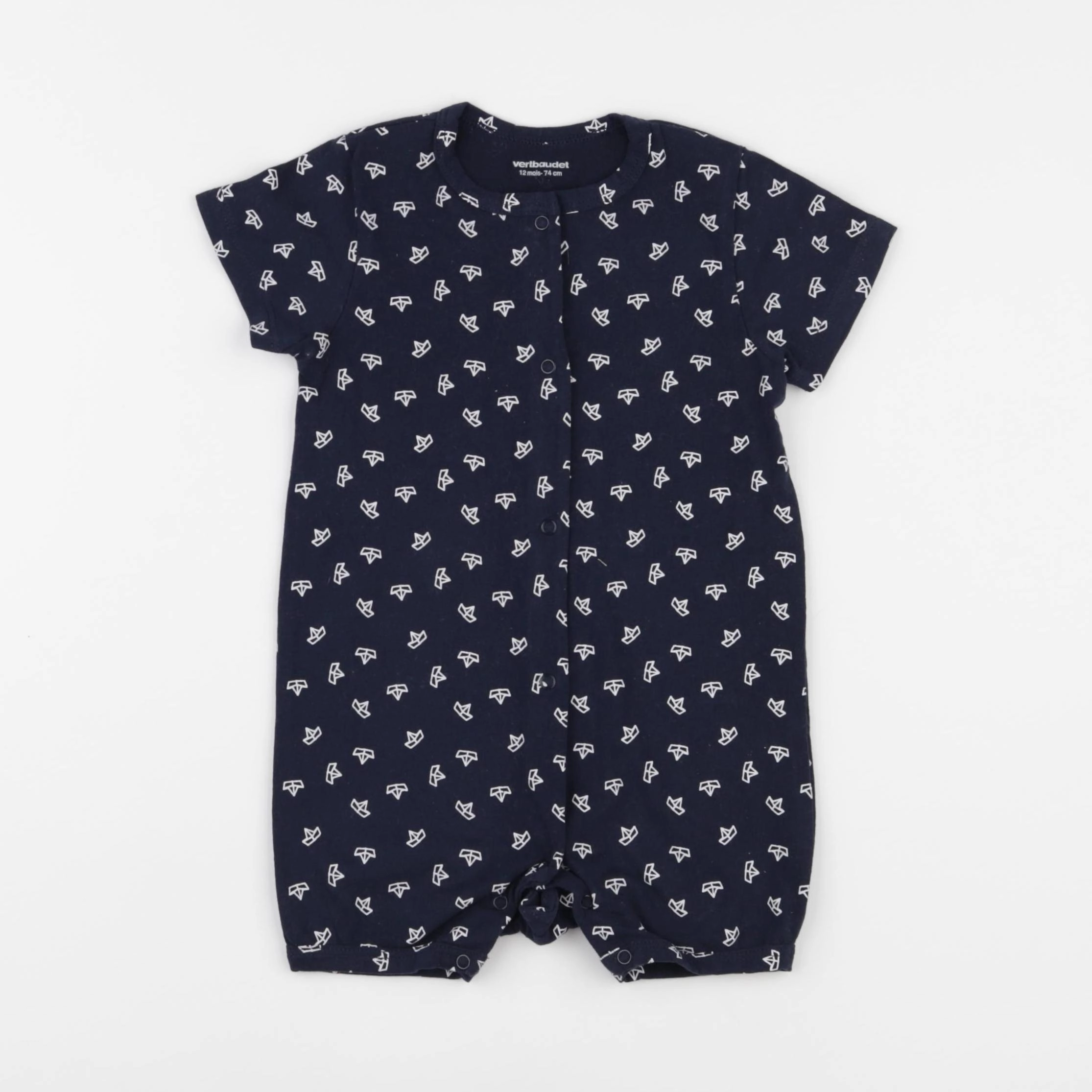 Vertbaudet - pyjama coton bleu - 12 mois