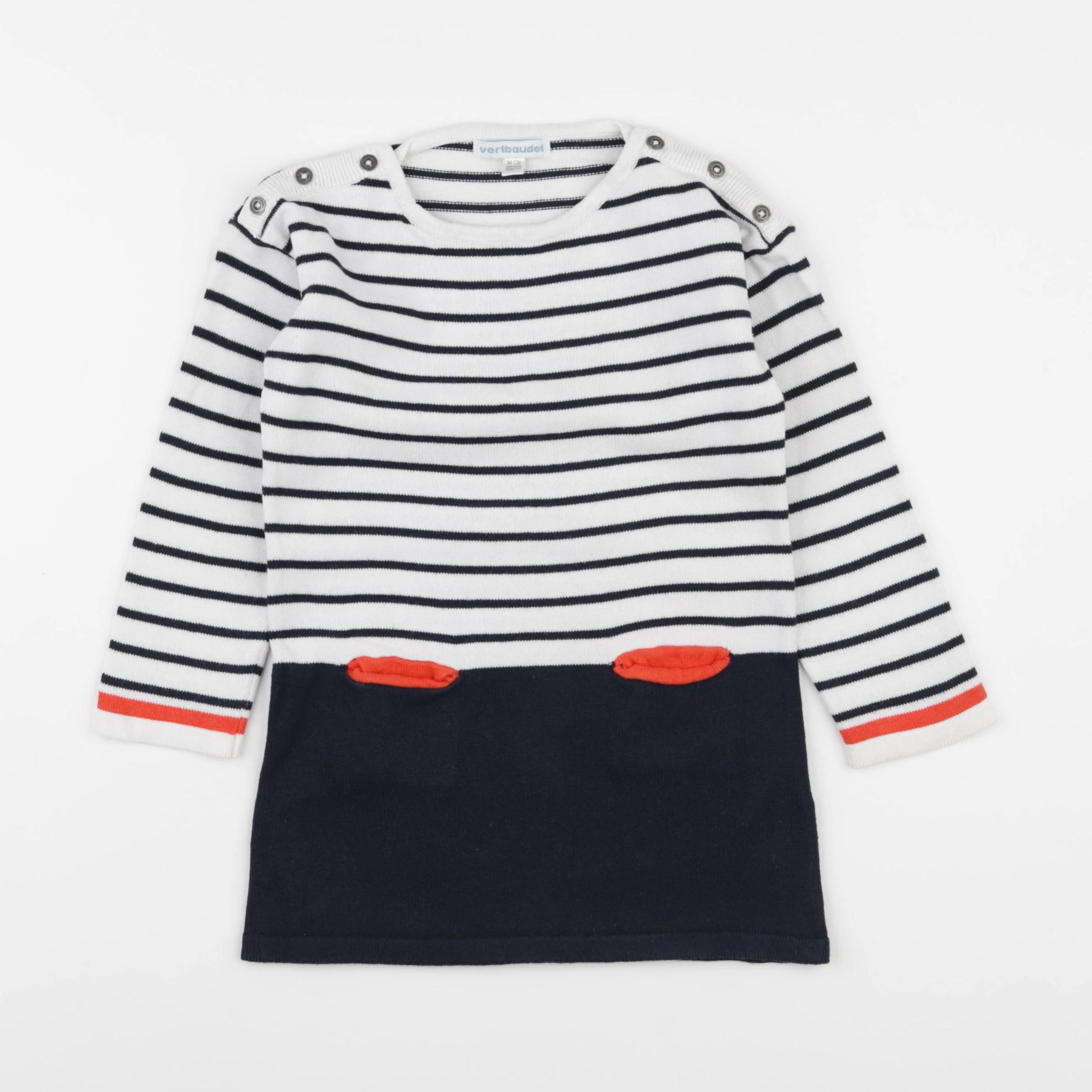 Vertbaudet - robe blanc, bleu - 36 mois