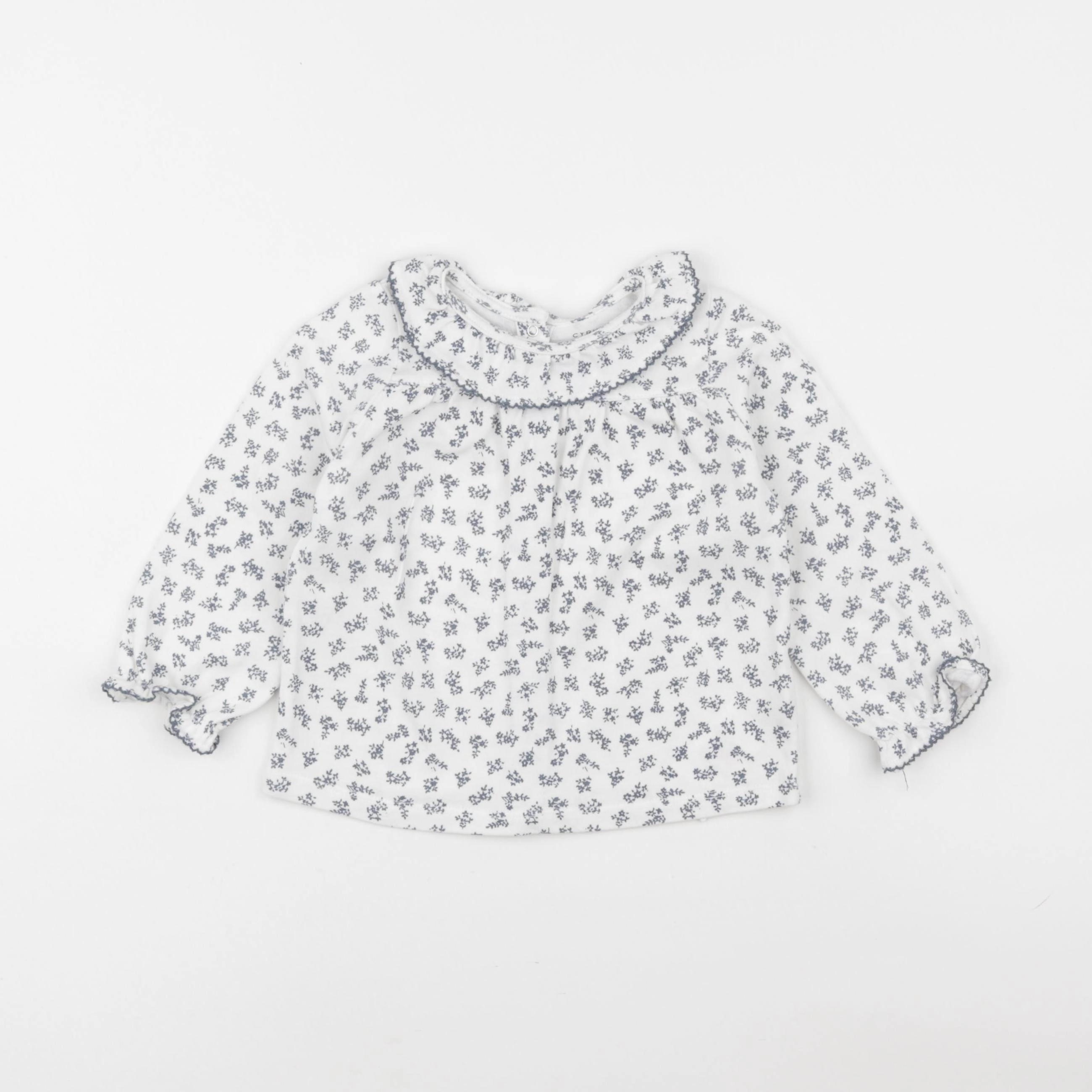 Cyrillus - tee-shirt blanc, bleu - 24 mois