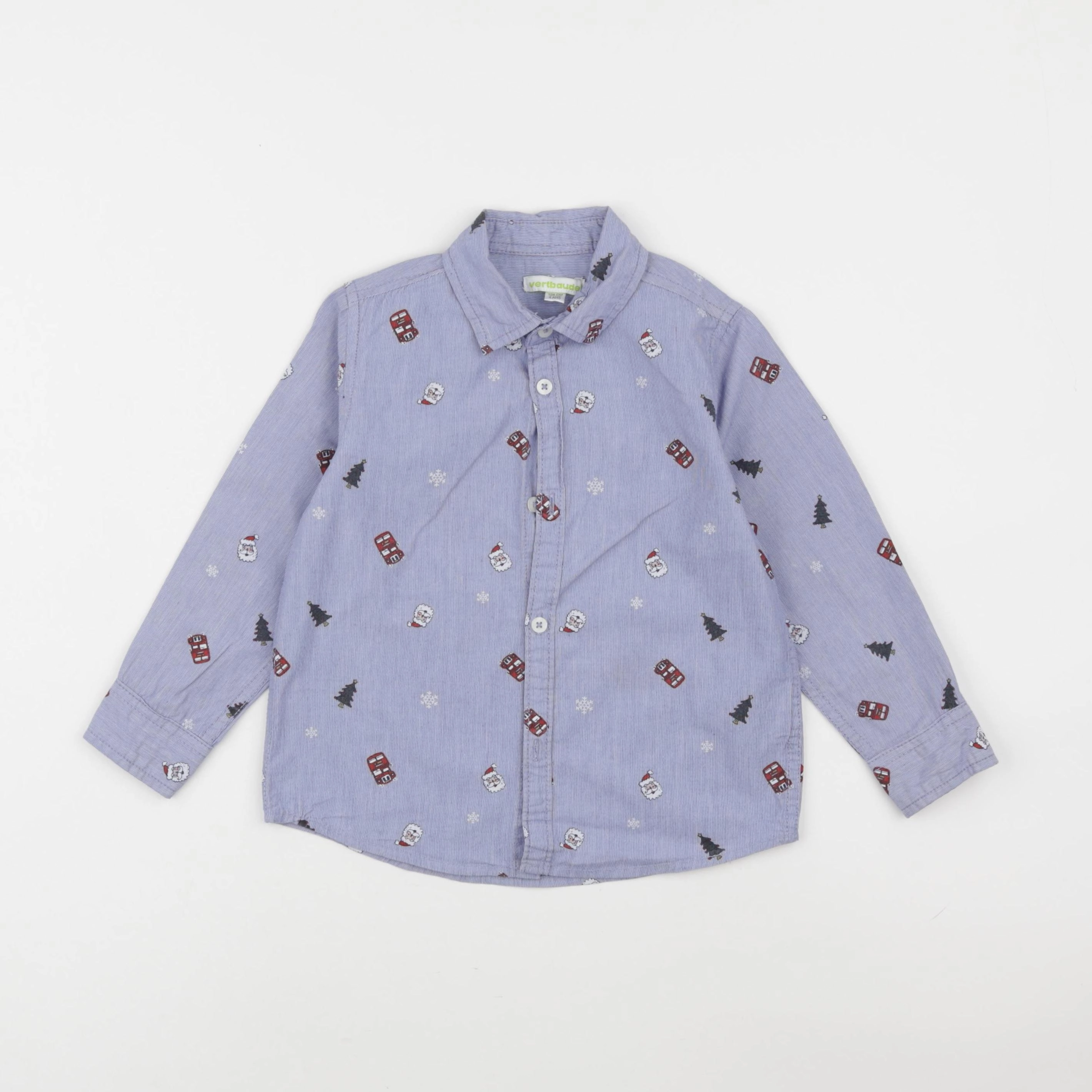 Vertbaudet - chemise blanc, bleu - 4 ans