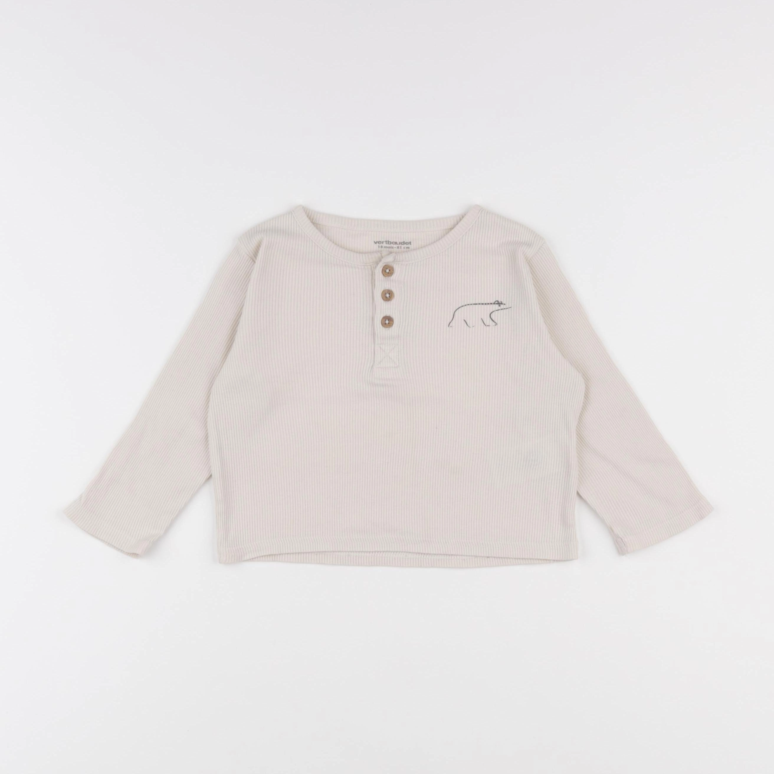 Vertbaudet - tee-shirt beige - 18 mois