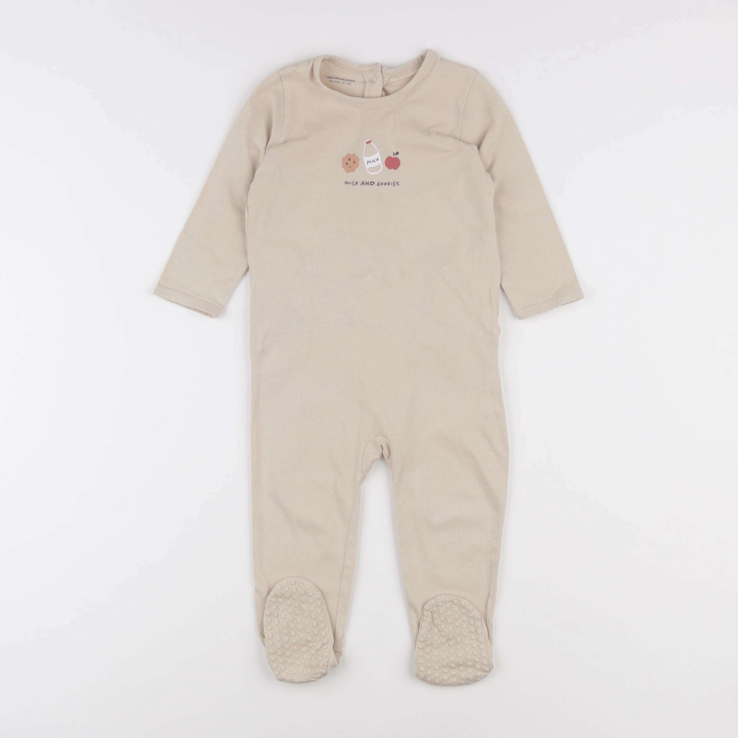 Vertbaudet - pyjama coton beige - 18 mois