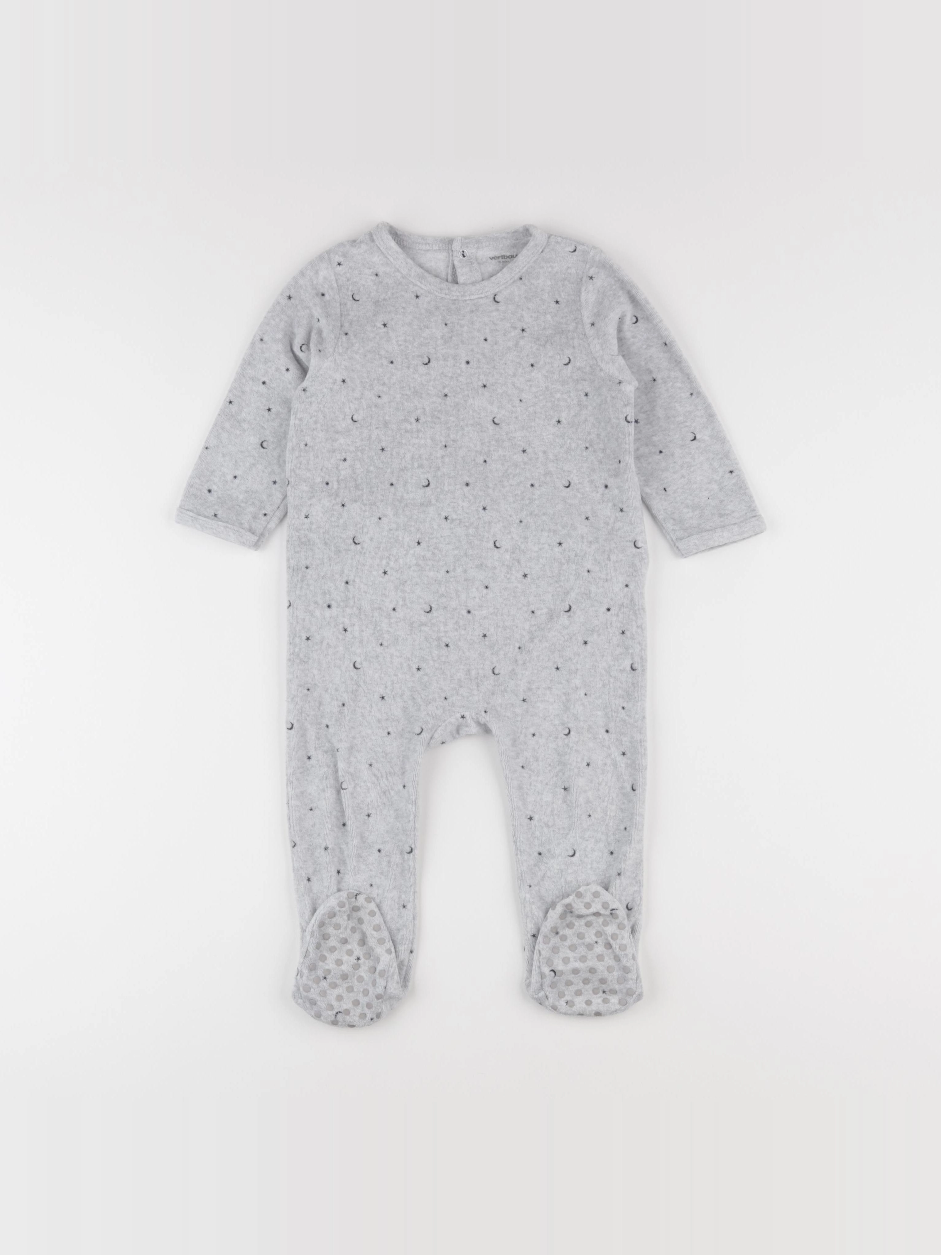 Vertbaudet - pyjama velours gris - 18 mois