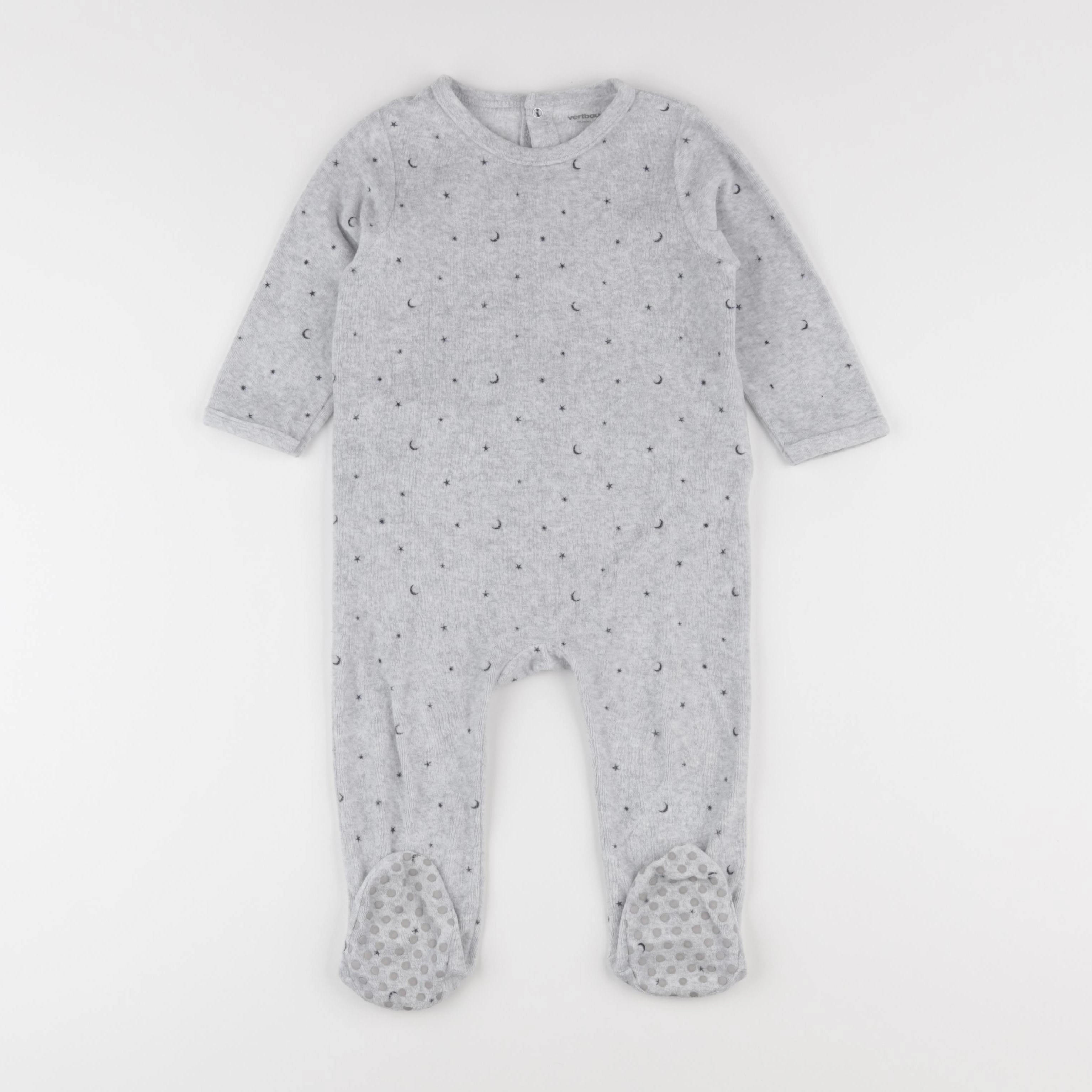 Vertbaudet - pyjama velours gris - 18 mois