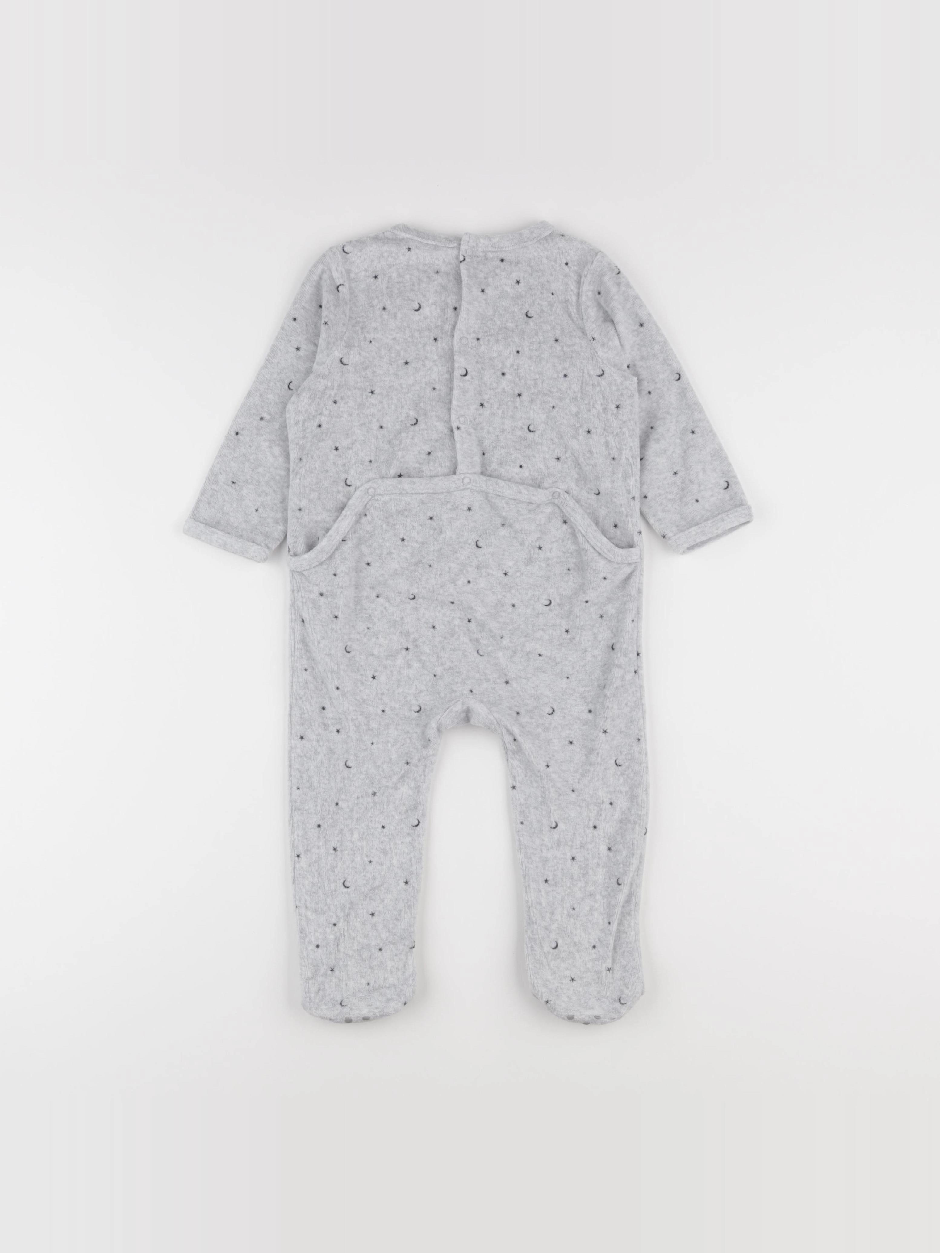 Vertbaudet - pyjama velours gris - 18 mois