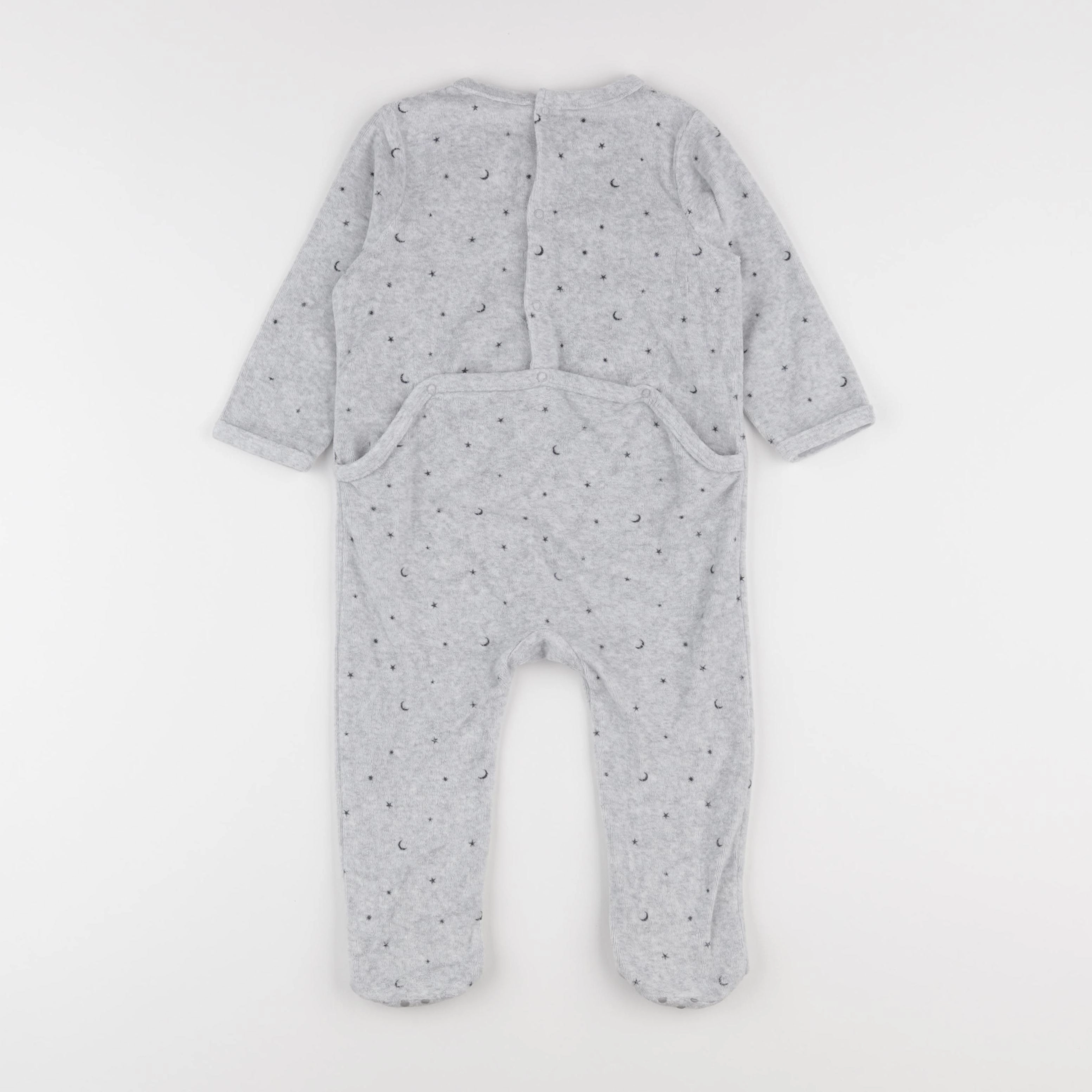 Vertbaudet - pyjama velours gris - 18 mois