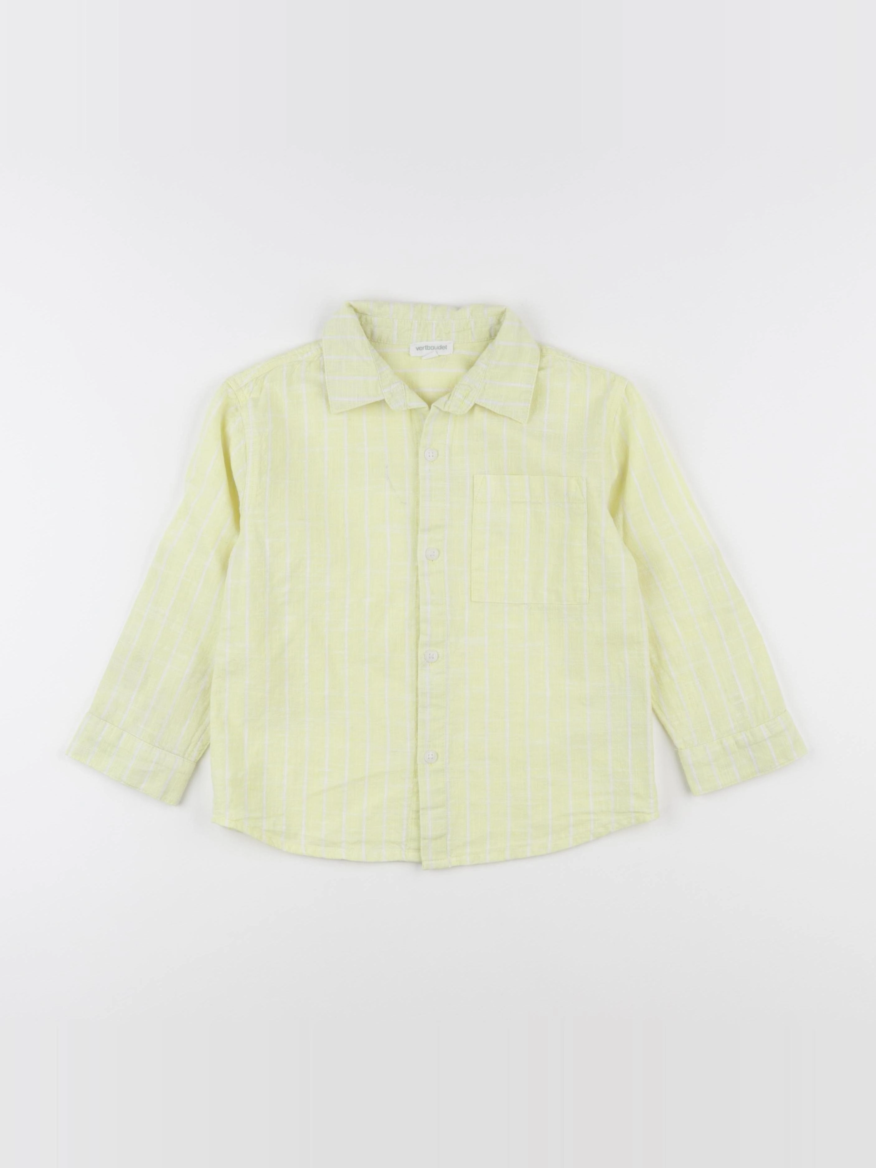 Vertbaudet - chemise jaune - 6 ans