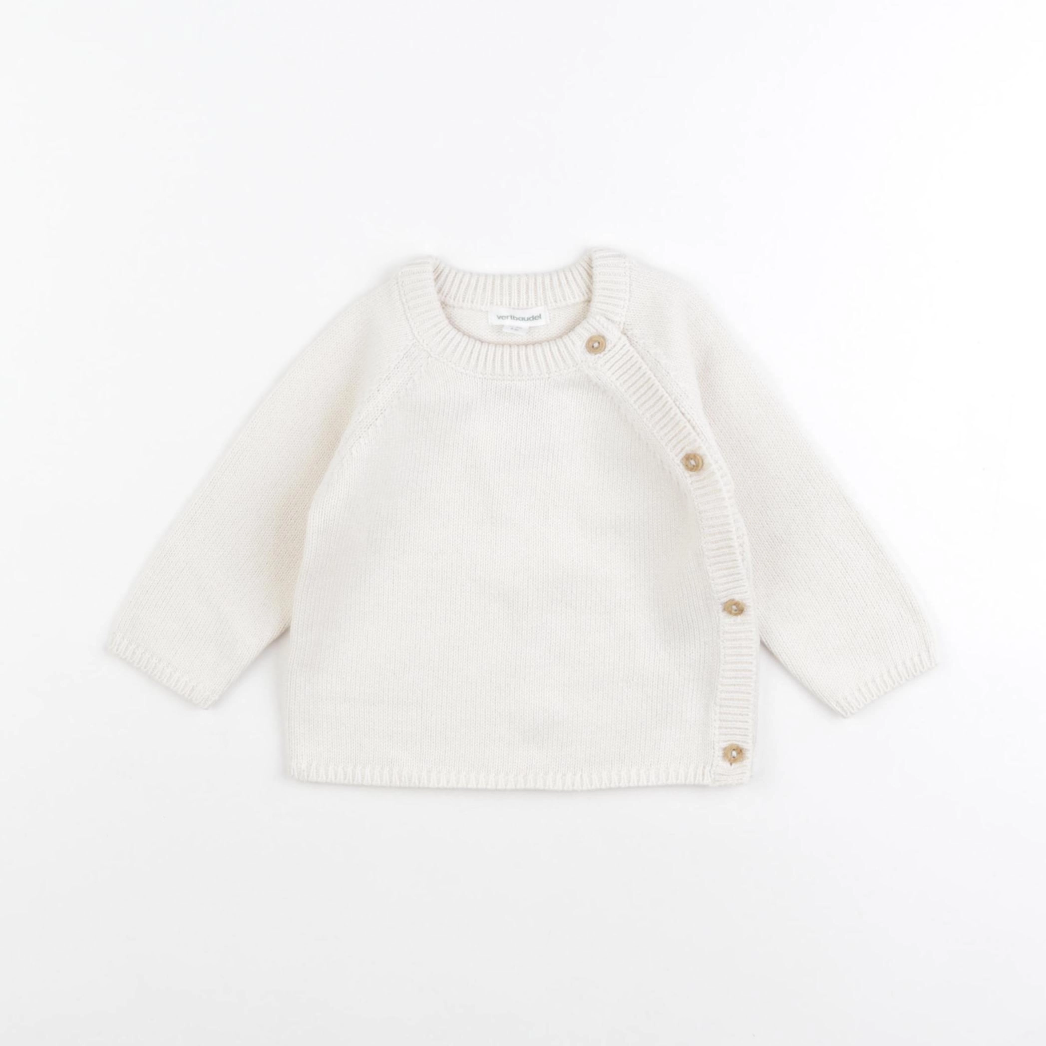 Vertbaudet - gilet beige - 6 mois
