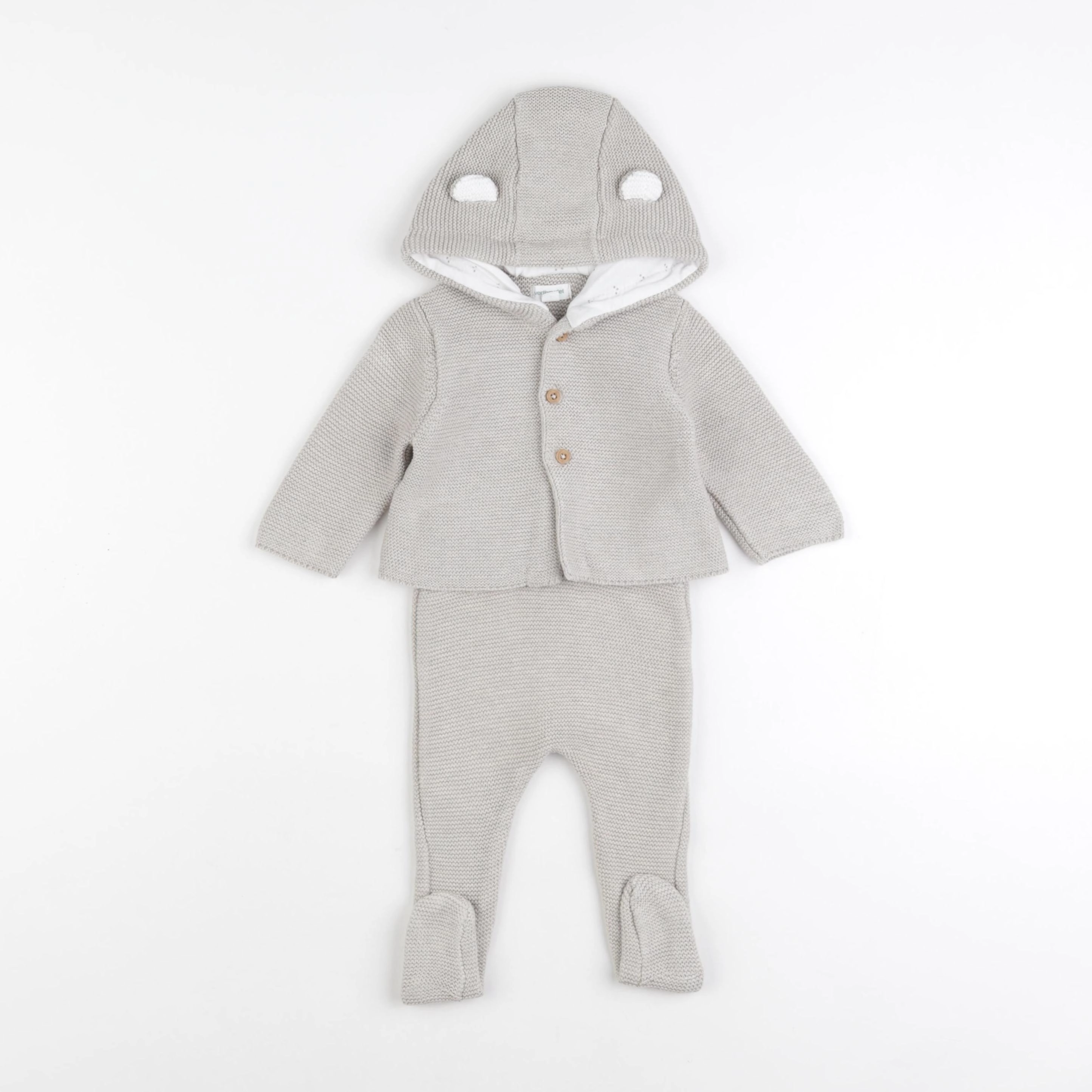 Vertbaudet - ensemble beige - 3 mois