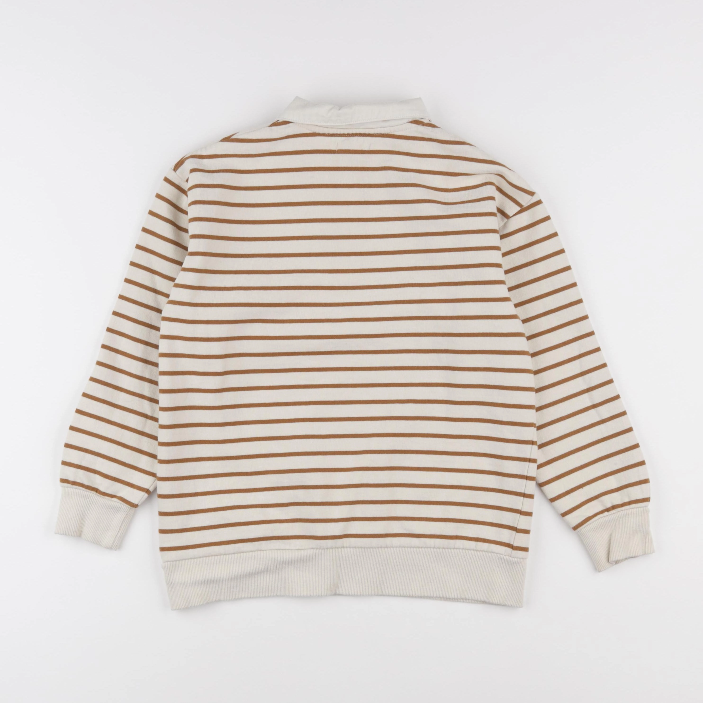 Vertbaudet - sweat blanc, marron - 10 ans