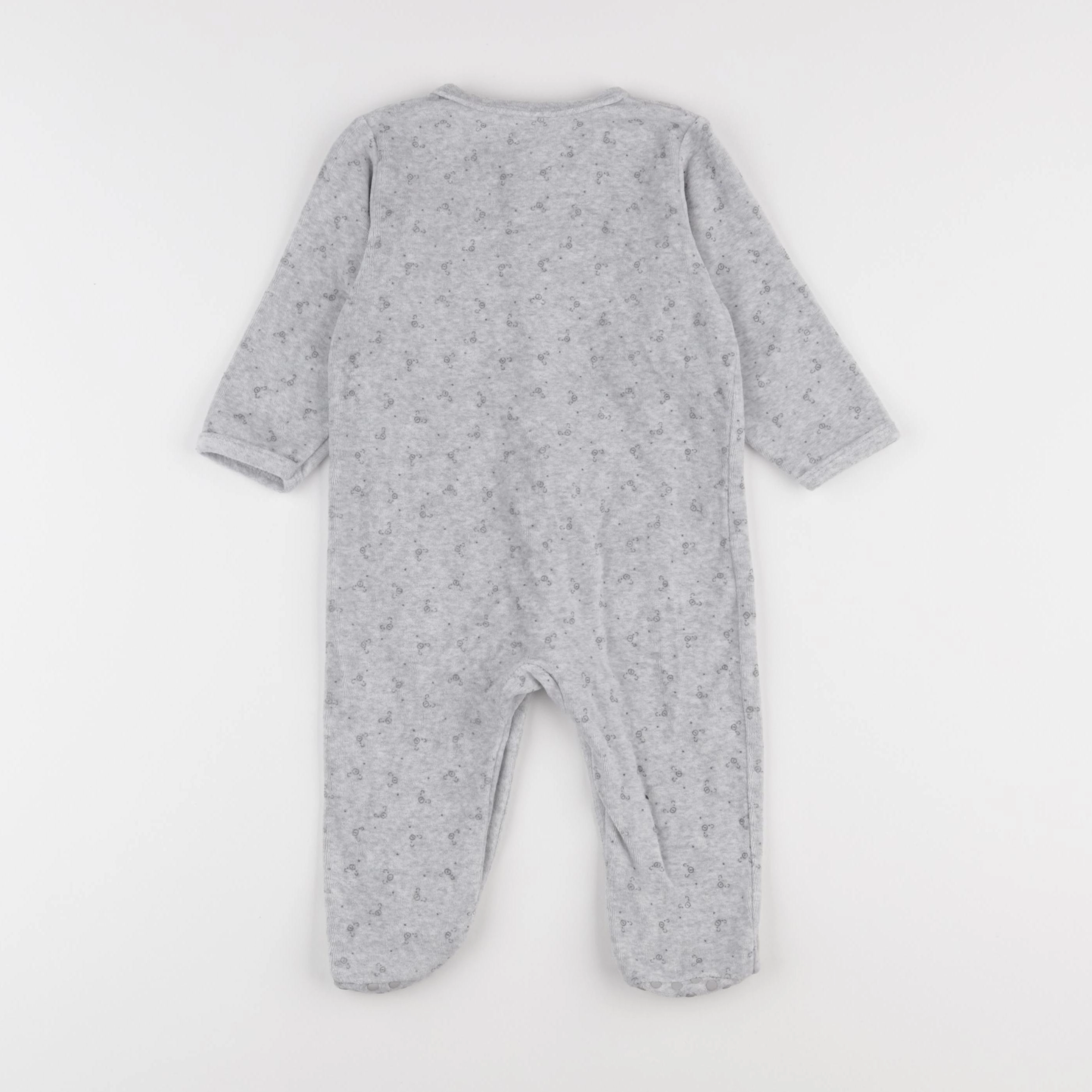 Vertbaudet - pyjama velours gris - 12 mois